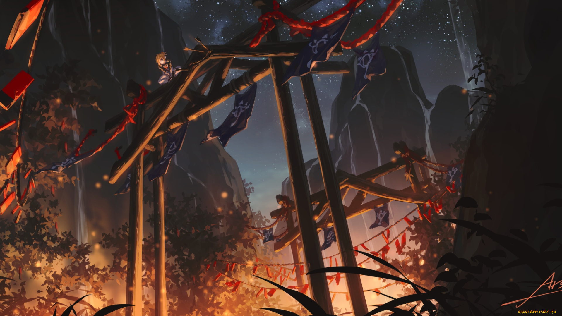 видео, игры, the, legend, of, zelda, эльф, флажки, ворота, скалы