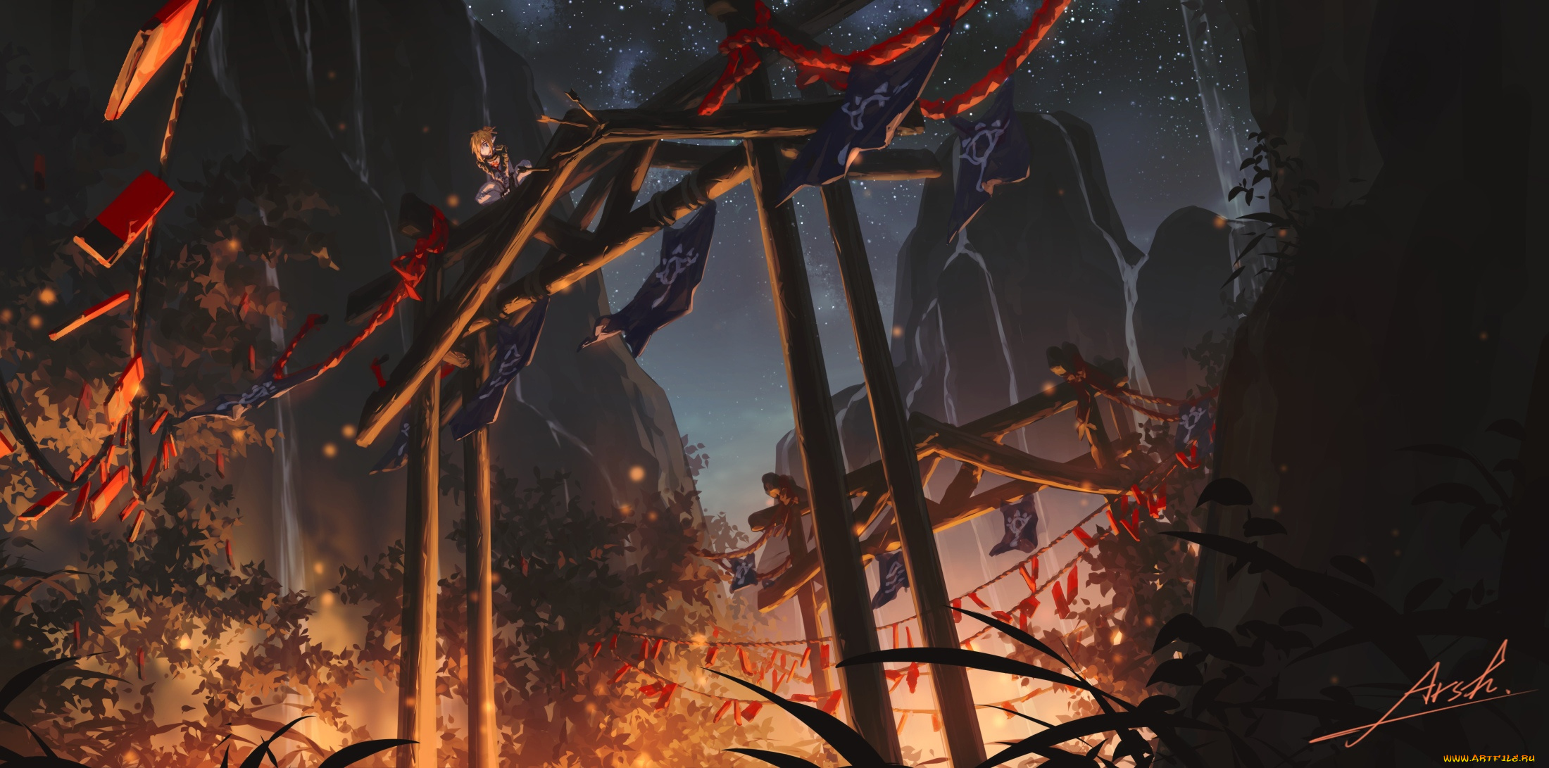 видео, игры, the, legend, of, zelda, эльф, флажки, ворота, скалы