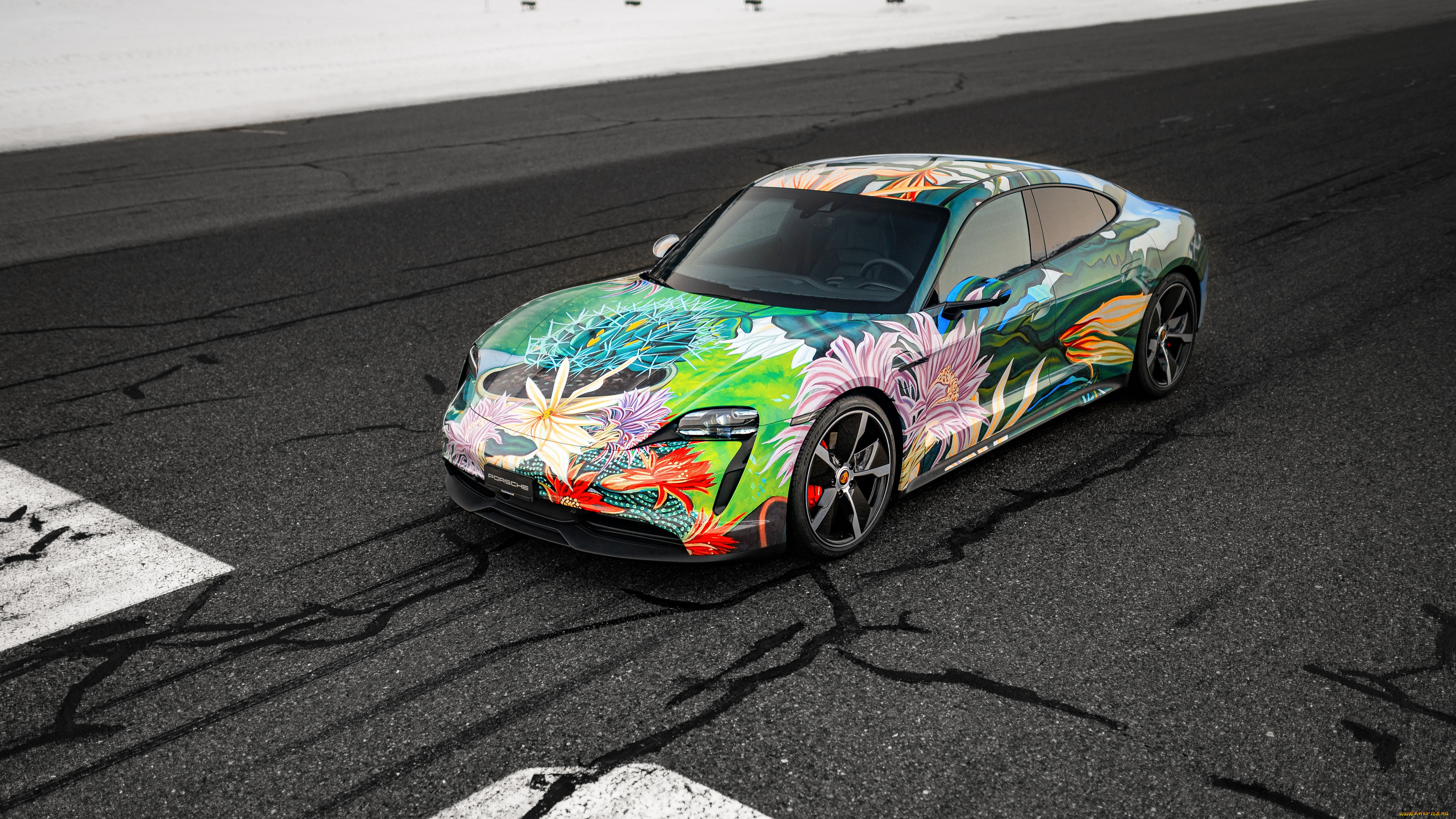 автомобили, porsche, taycan, 4s, art, car, by, richard, phillips, аэрография