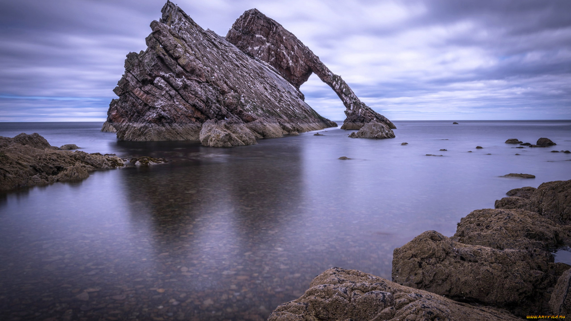 bow, fiddle, rock, scotland, природа, побережье, bow, fiddle, rock