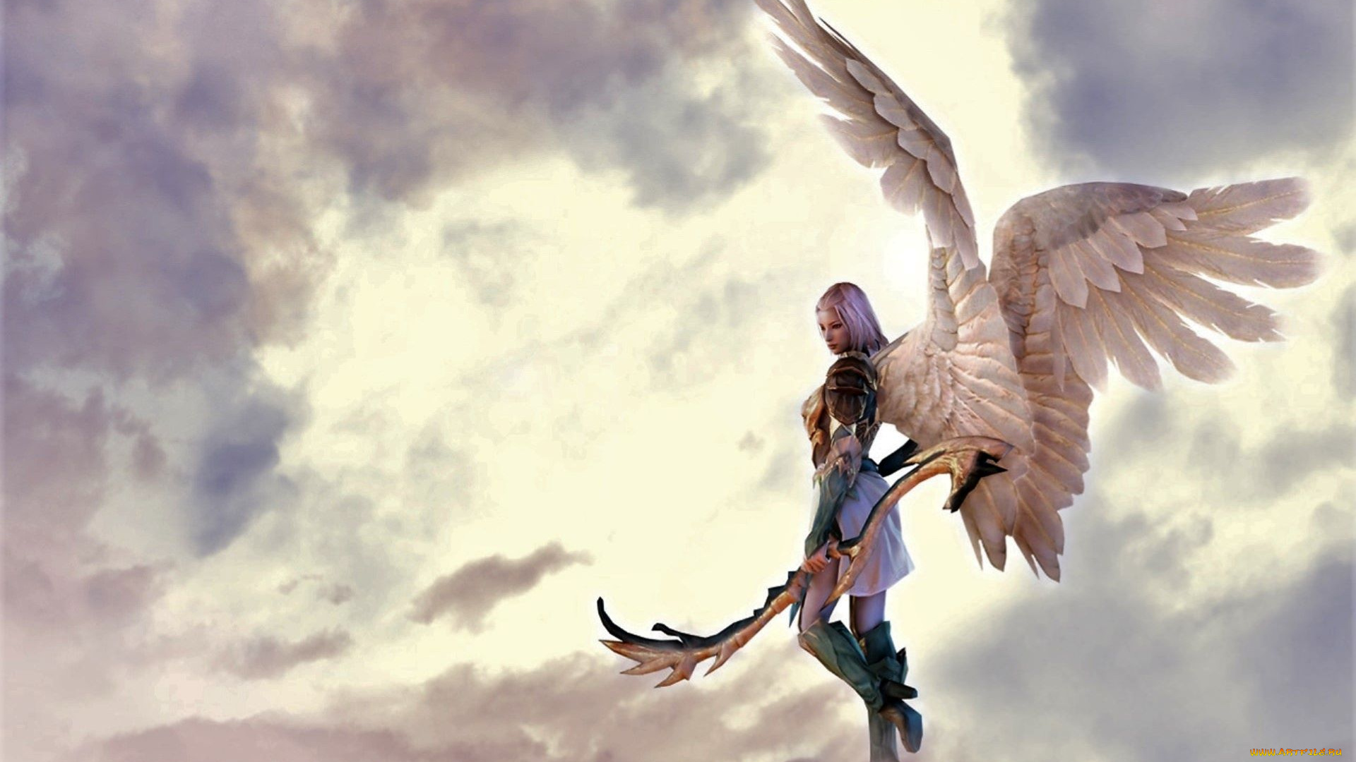 видео, игры, ---другое, девушка, ангел, облака
