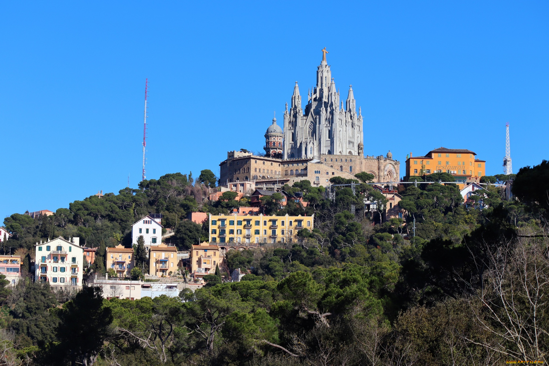 temple, on, tibidabo, города, барселона, , испания, temple, on, tibidabo