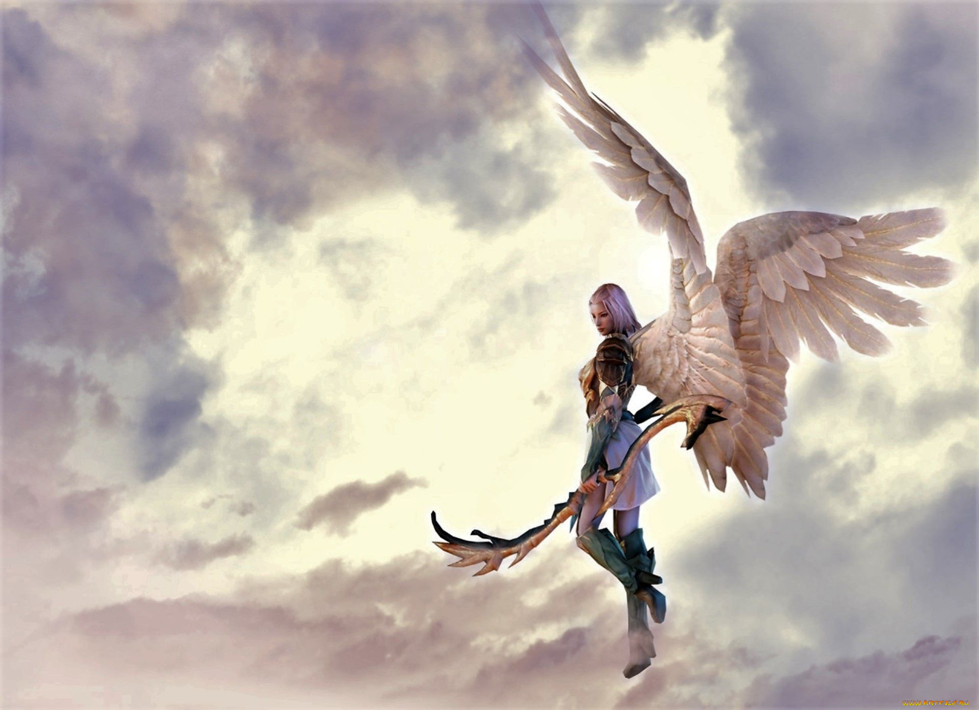 видео, игры, ---другое, девушка, ангел, облака