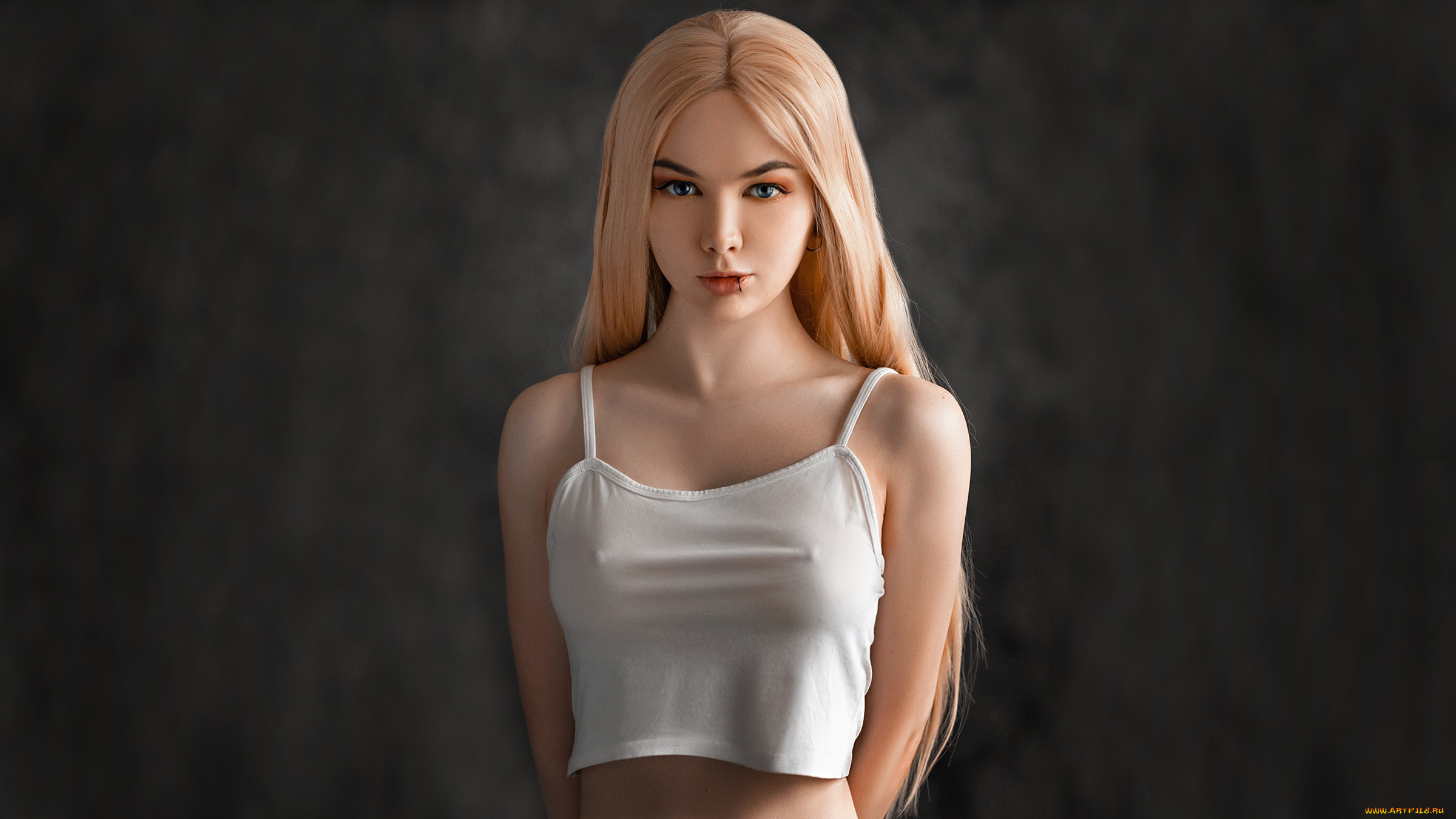 бестия, девушки, -, лица, , портреты, girl, nipples, beautiful, model, blonde, tank, top