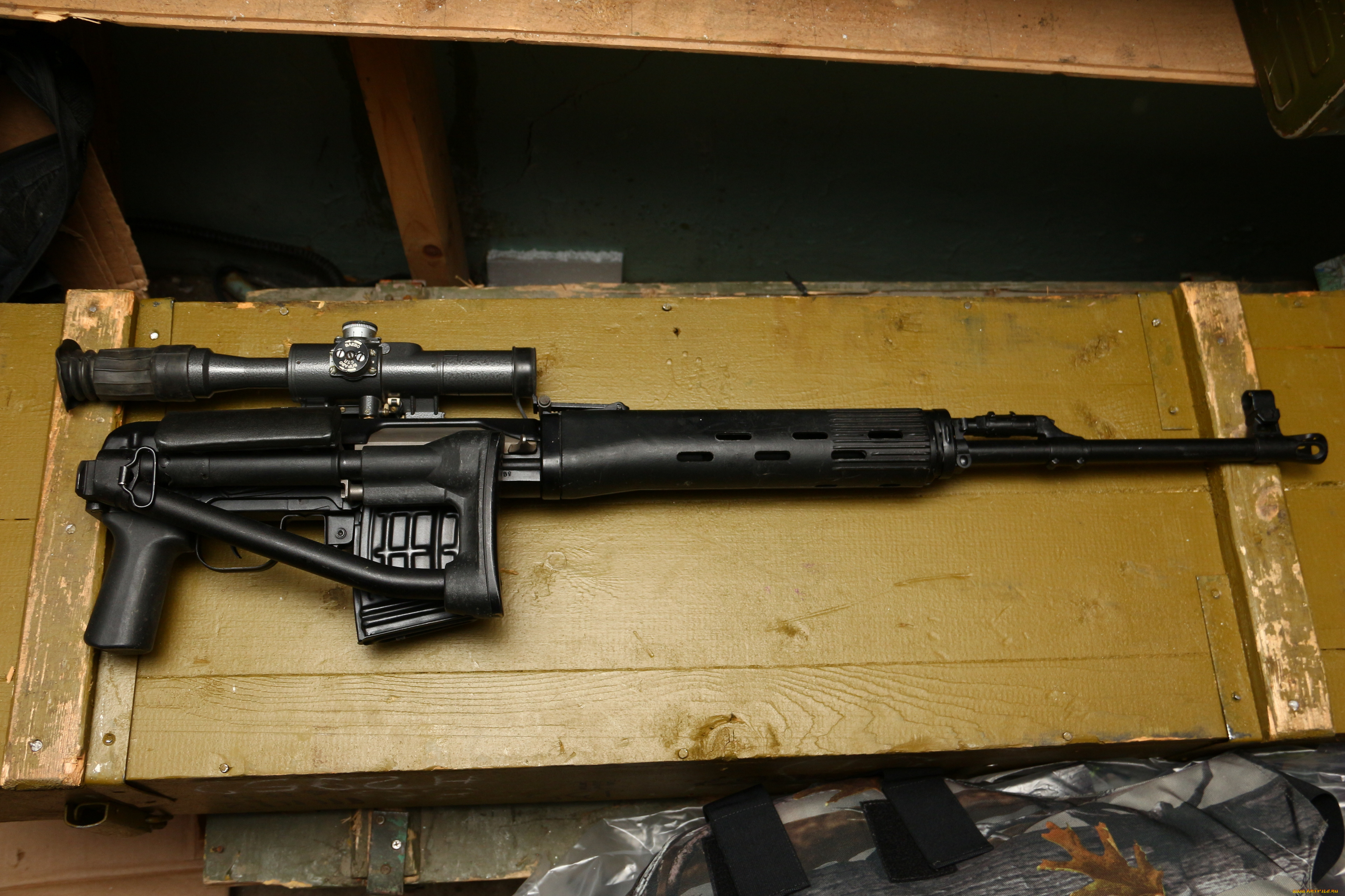 свдс, оружие, снайперская, винтовка, cвд, для, воздушно, десантных, войск, складной, приклад, укороченный, но, утолщенный, ствол