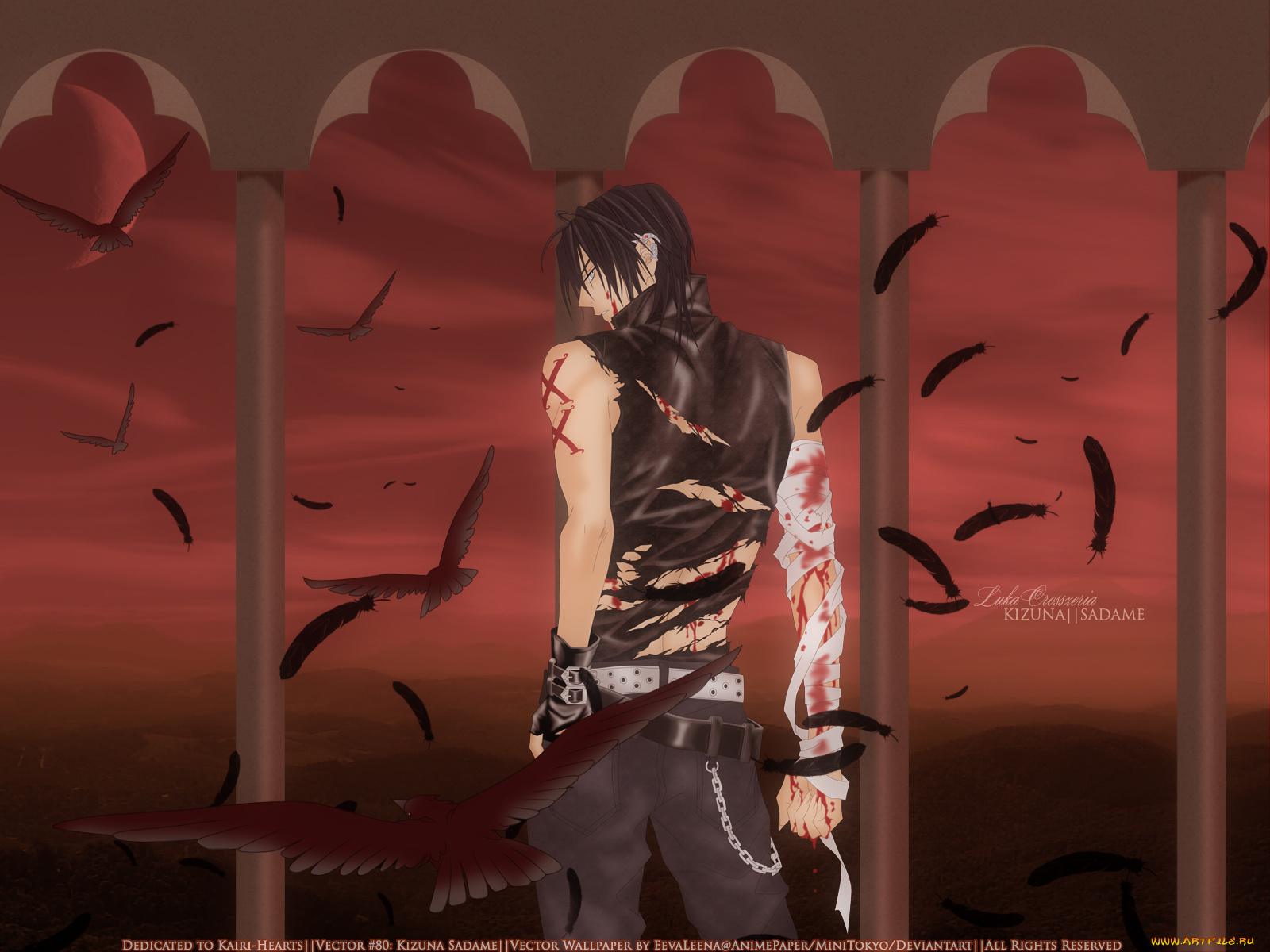 аниме, uragiri, wa, boku, no, namae, wo, shitteiru, птицы, кровь