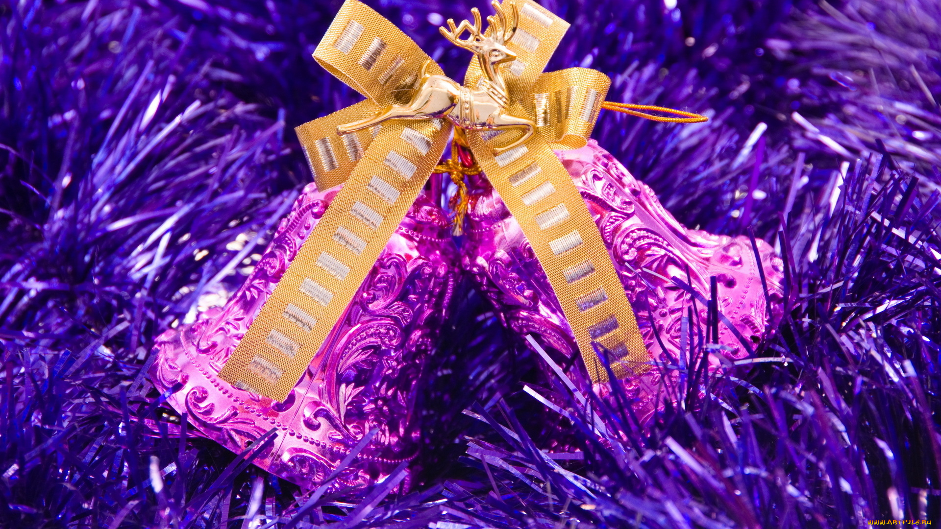 праздничные, колокольчики, мишура, бантик