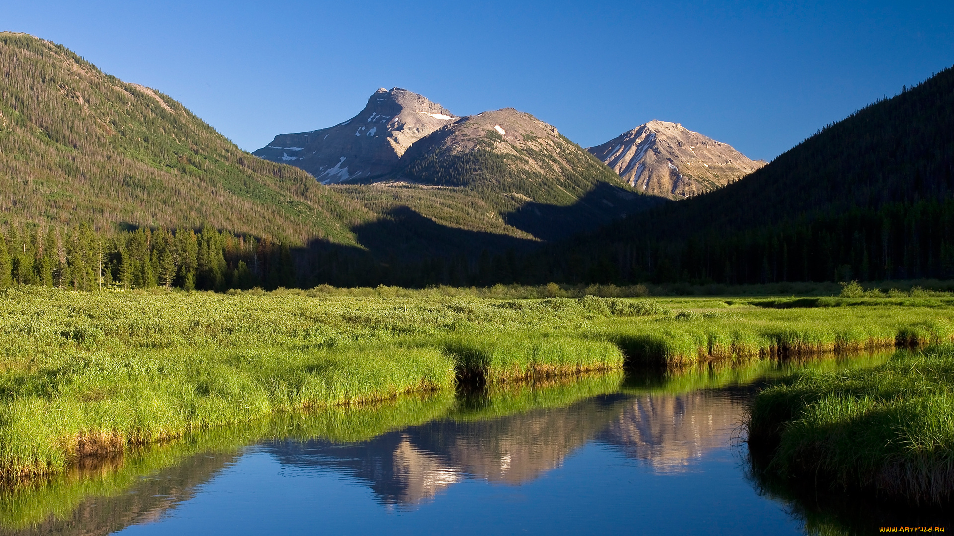 природа, горы, река