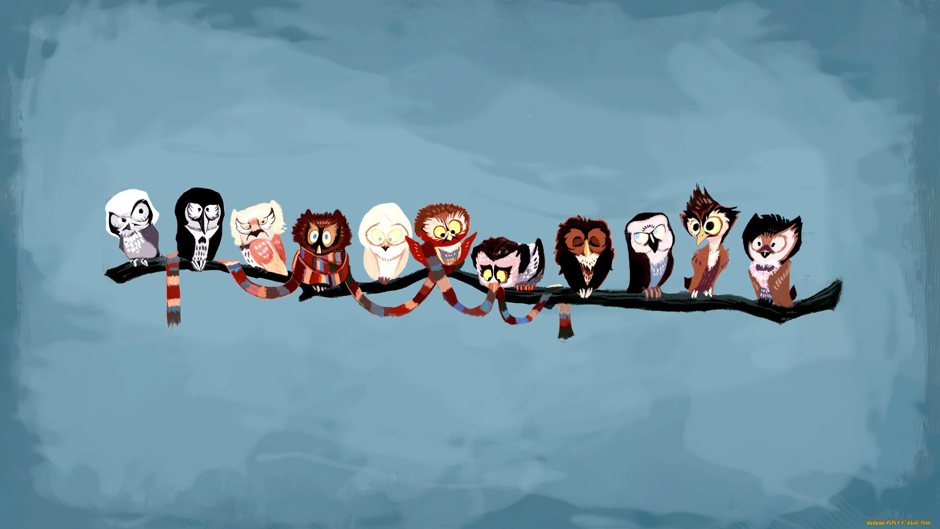 векторная, графика, птички