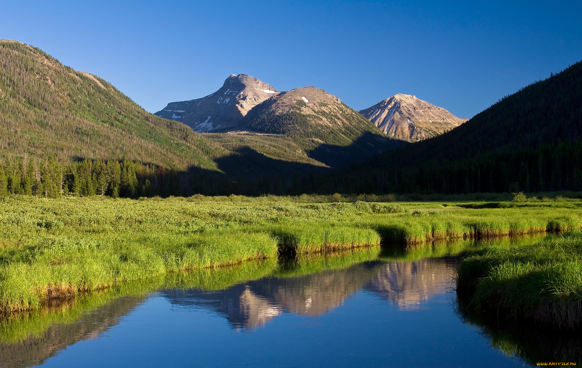 природа, горы, река