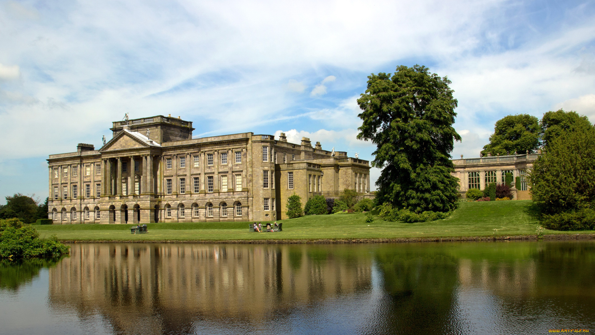 англия, lyme, hall, and, gardens, города, дворцы, замки, крепости, река, поместье, парк