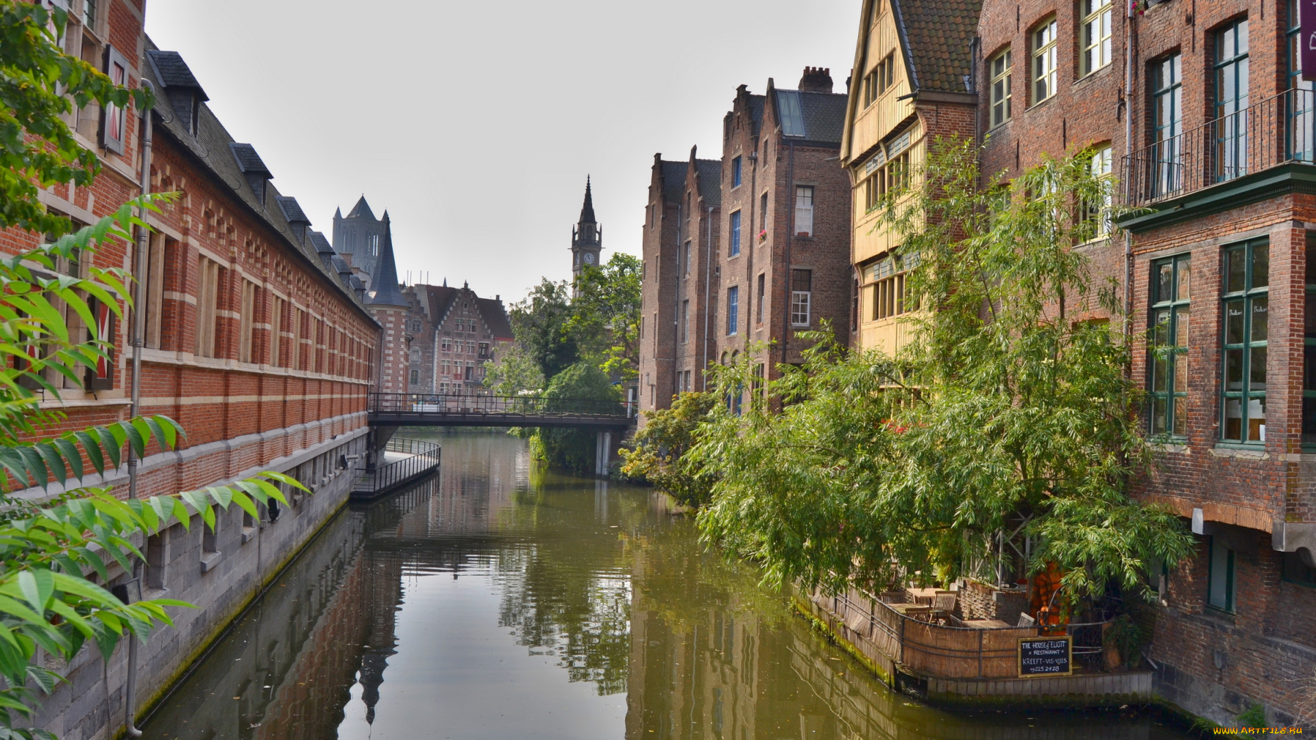 бельгия, гент, города, улицы, площади, набережные, канал, дома