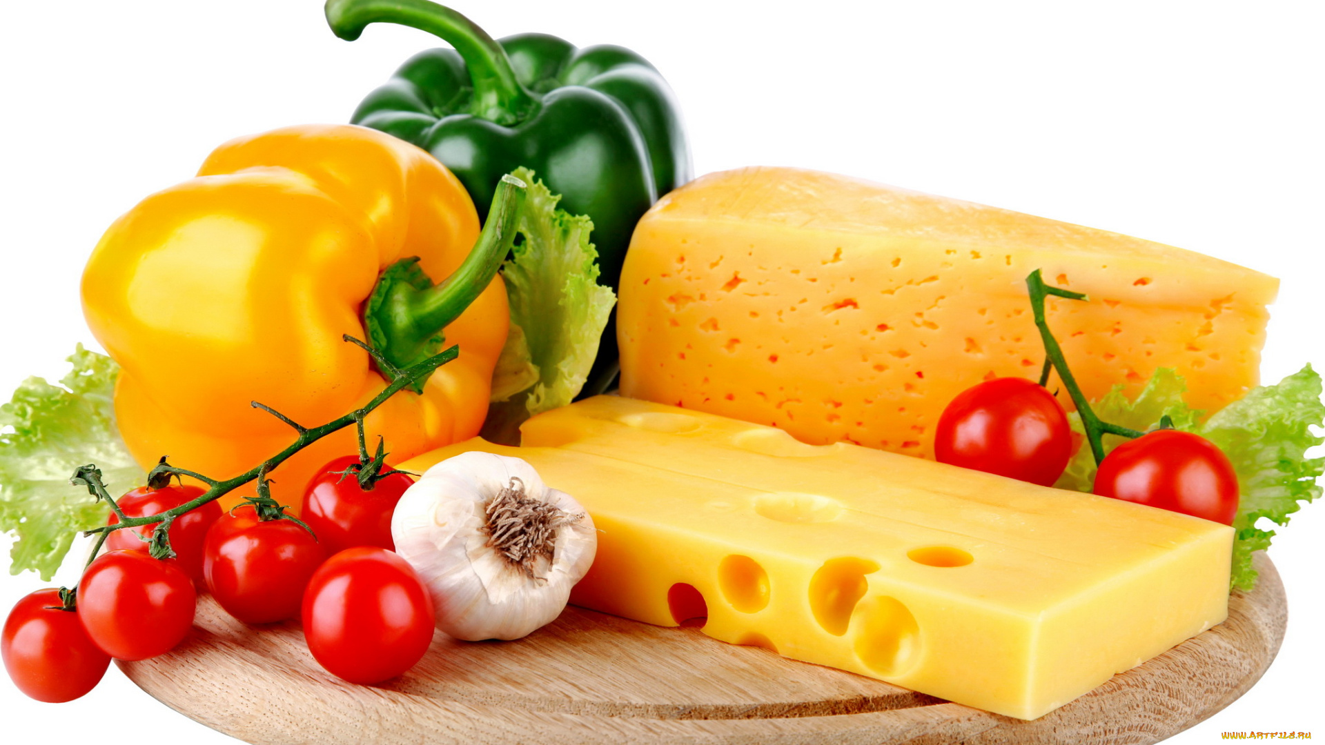еда, разное, перец, чеснок, помидоры, сыр, томаты
