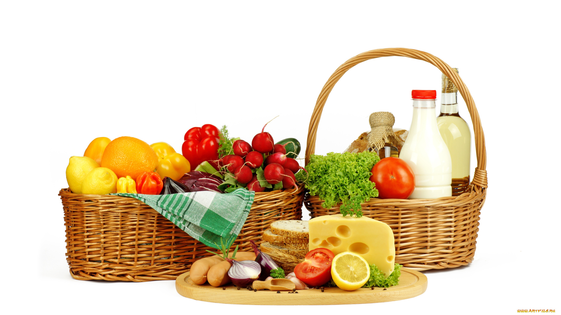 еда, разное, разнообразие, помидоры, сыр, зелень, лимон, томаты