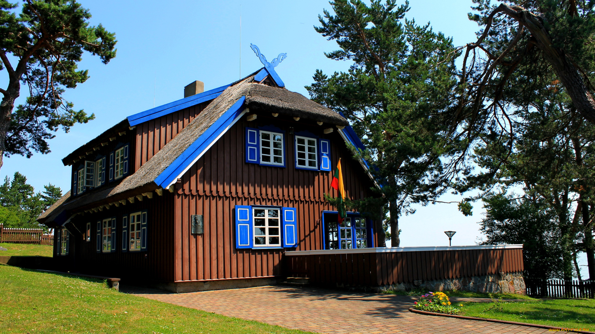 литва, клайпедa, неринга, города, здания, дома, курорт, дом, коса