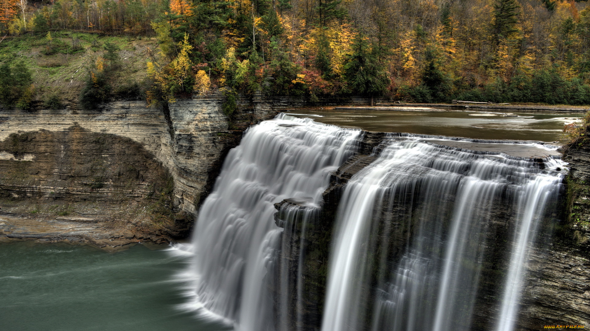 природа, водопады, водопад, пейзаж, река