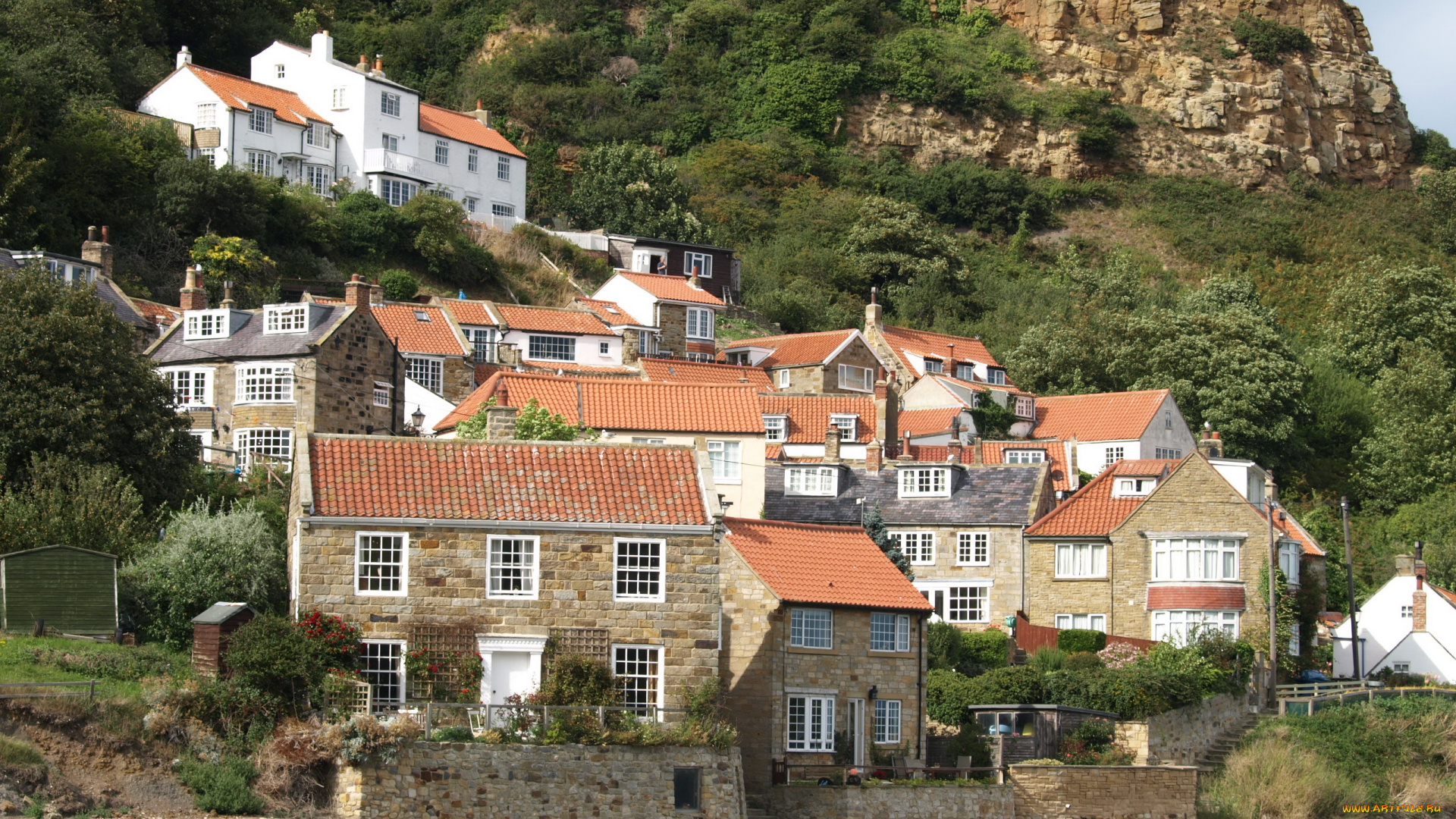 великобритания, северный, йоркшир, города, здания, дома, пейзаж