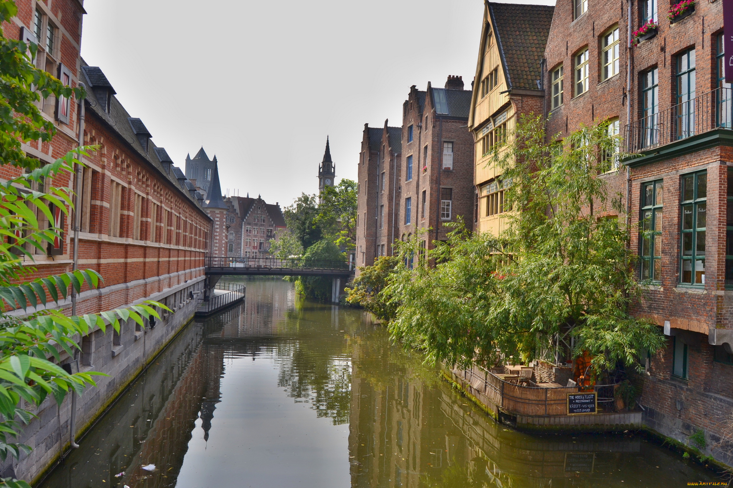 бельгия, гент, города, улицы, площади, набережные, канал, дома