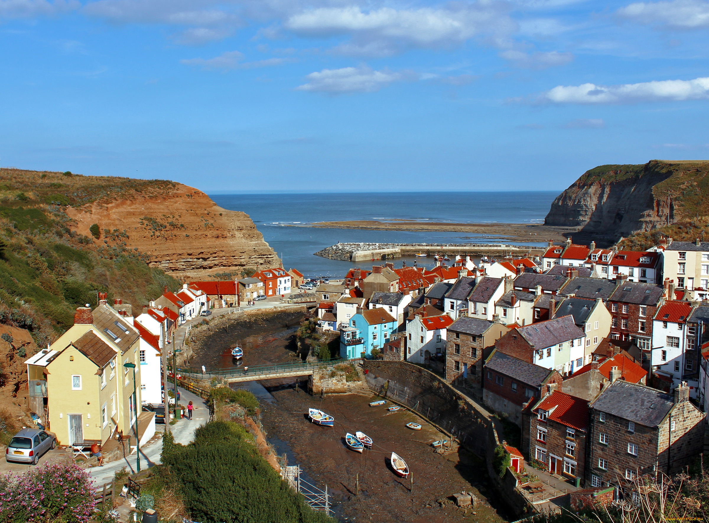 англия, стайтес, города, панорамы, мост, море, река, дома