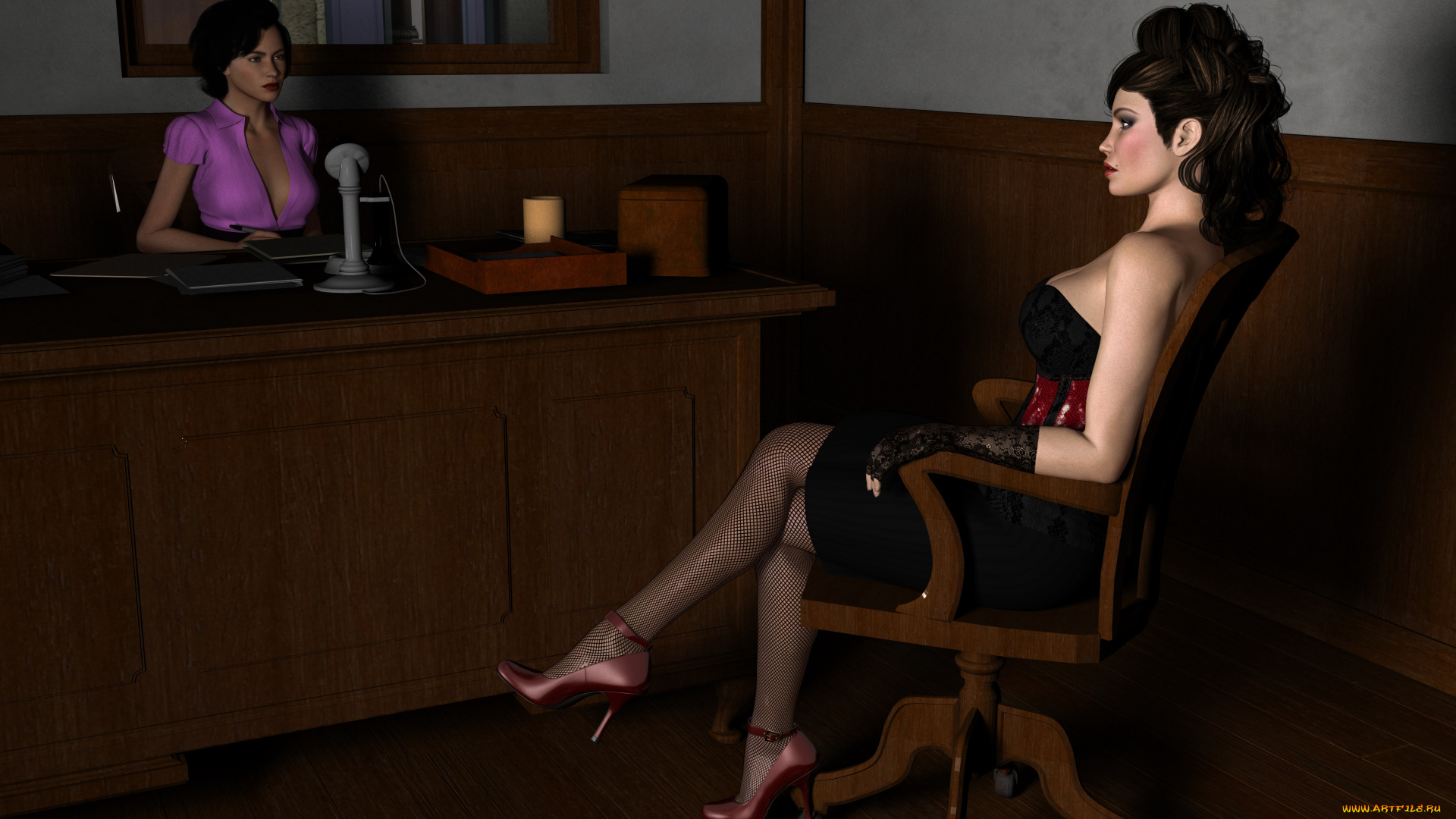 3д, графика, people, люди, девушки, офис