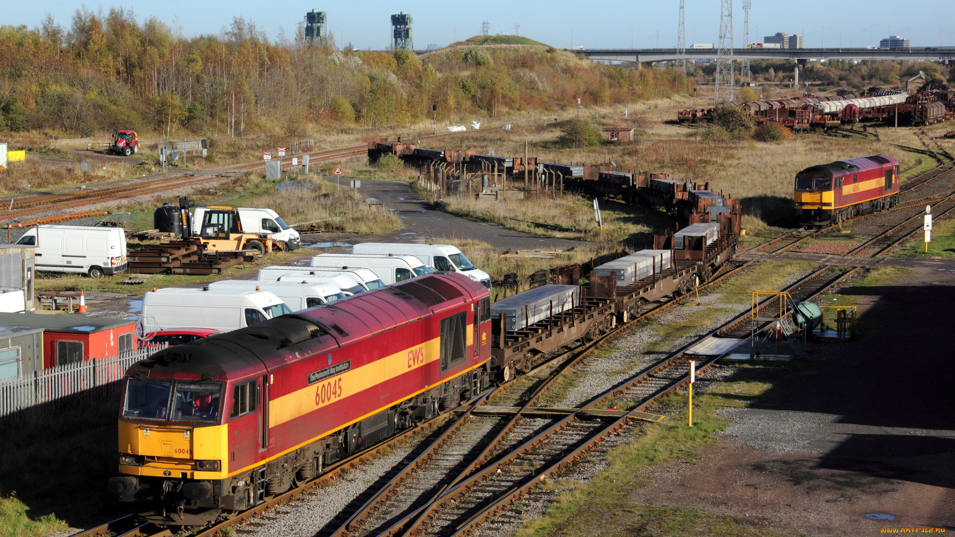 техника, поезда, вагоны, узловая, станция, разъезды, локомотив, рельсы, железная, дорога