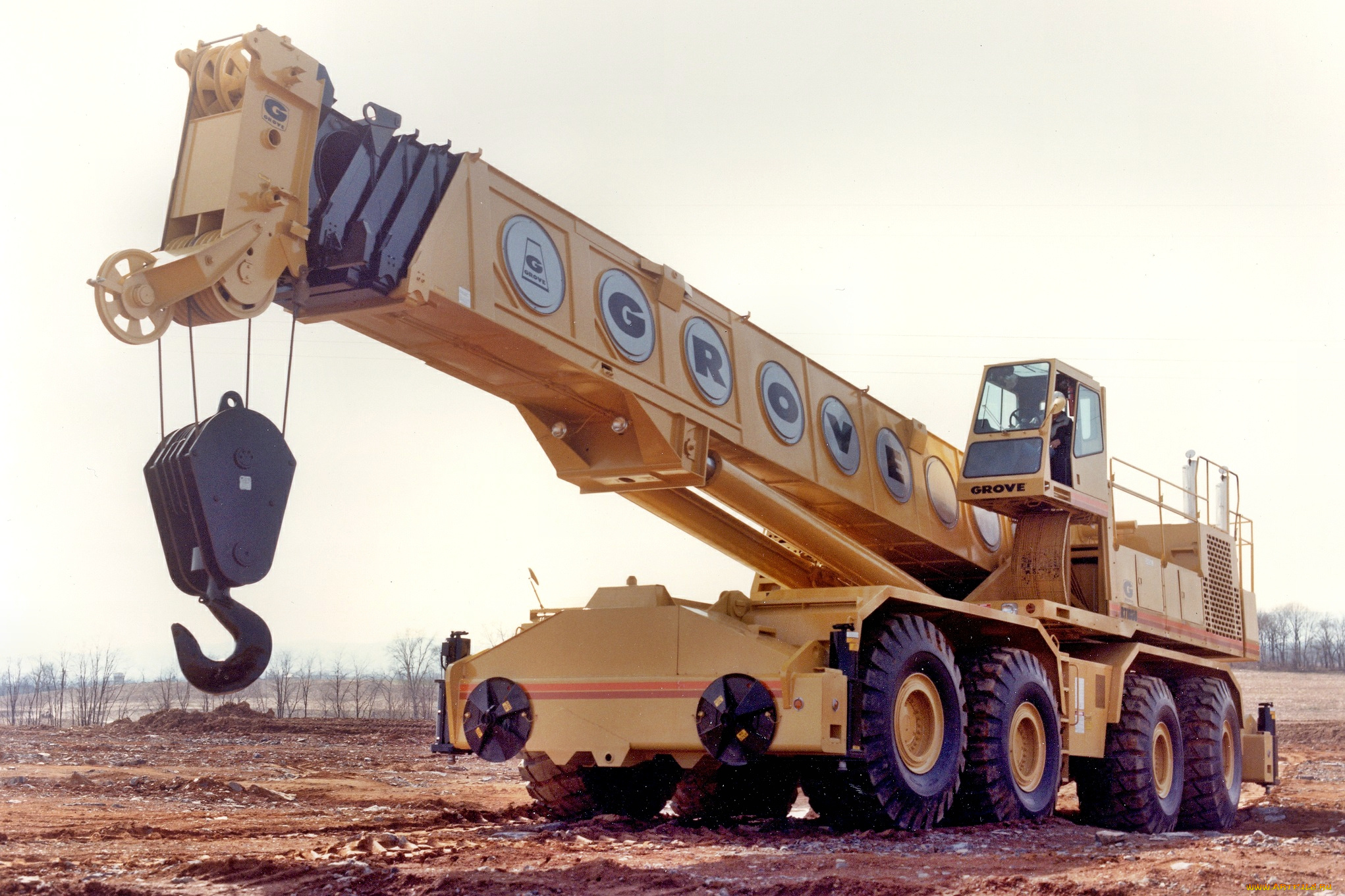 техника, краны, автокрак, шасси, крюк, стрела