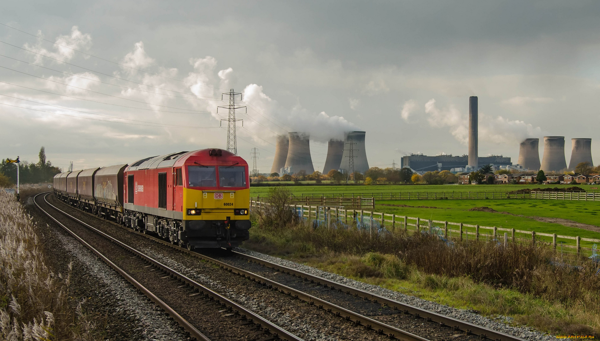 техника, поезда, локомотив, вагоны, рельсы, железная, дорога, грузовой, состав
