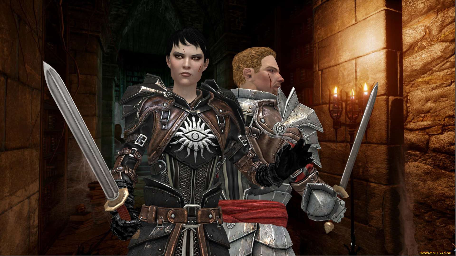 3д, графика, фантазия, , fantasy, мужчина, девушка, оружие