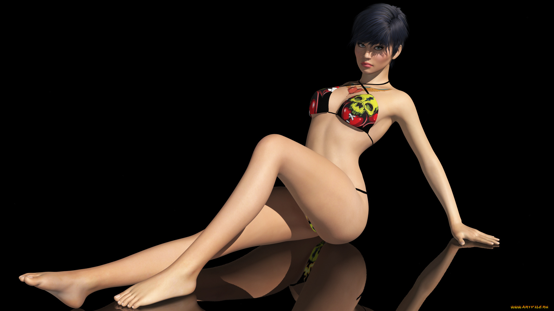 3д, графика, люди, , people, девушка, взгляд, фон, белье