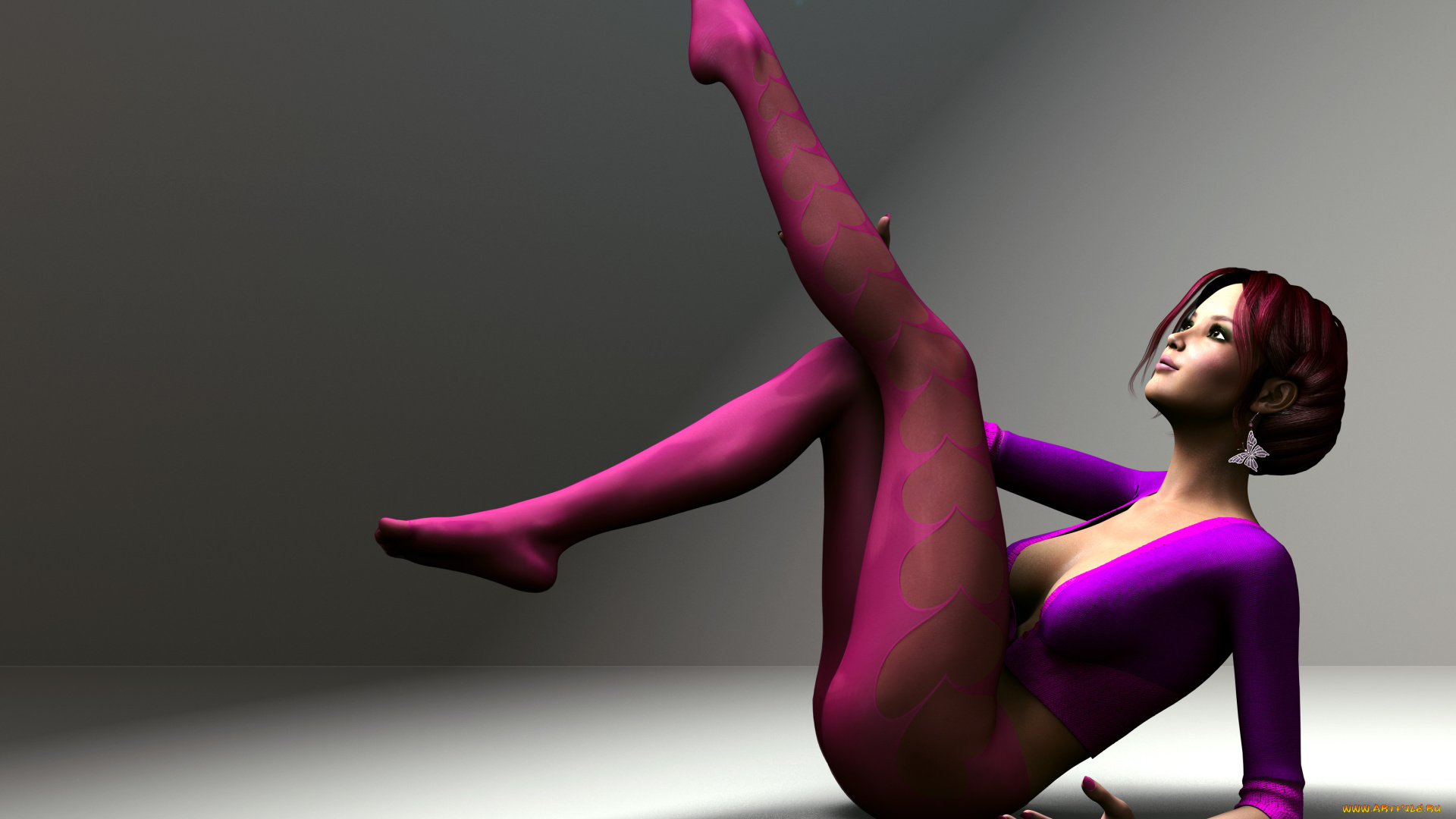 3д, графика, люди, , people, девушка, взгляд, фон, поза