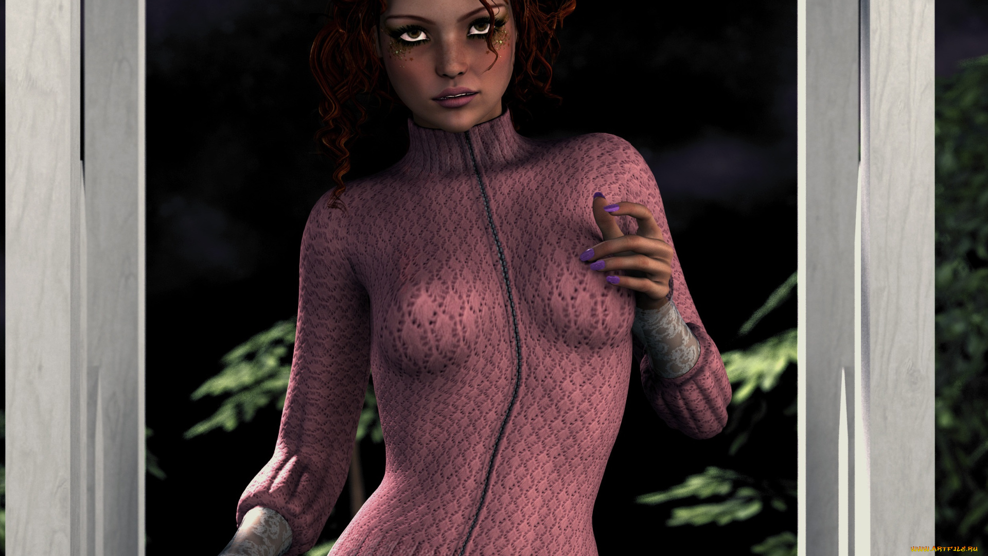 3д, графика, люди, , people, взгляд, фон, девушка