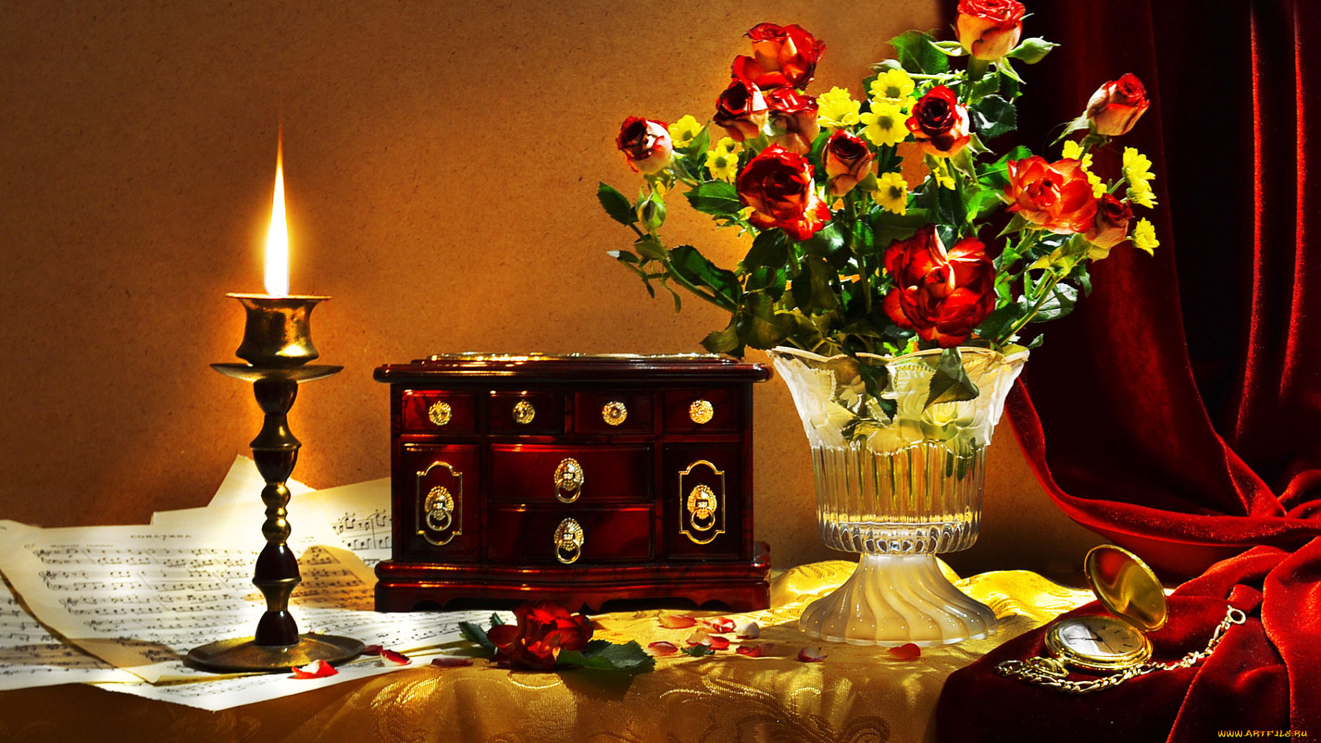 цветы, букеты, , композиции, свеча