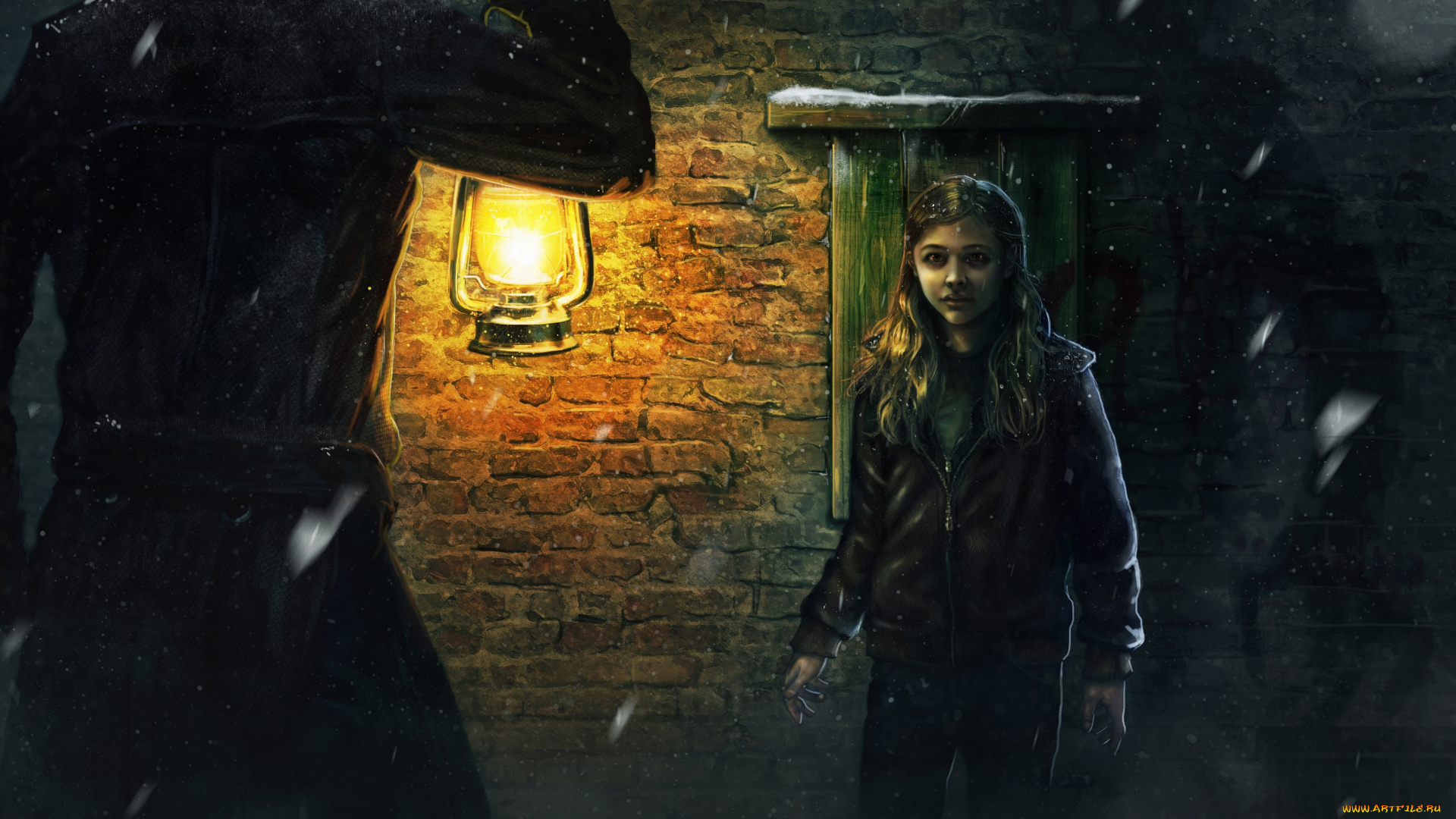фэнтези, люди, плащ, лампа, вечер, девушка, морец, хлоя, мужчина, темно