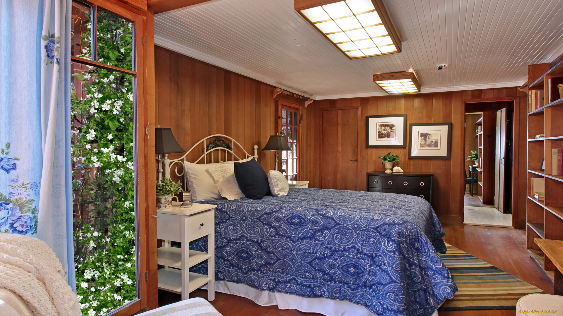 интерьер, спальня, дизайн, кровать