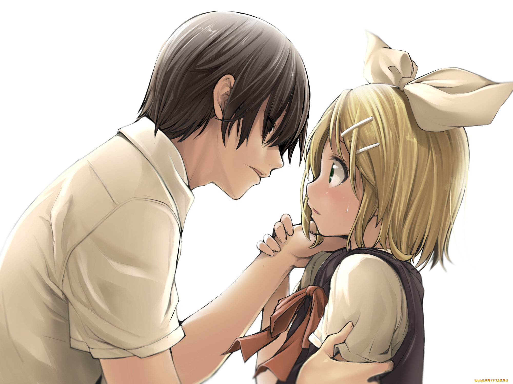 аниме, vocaloid, девушка, room, арт, парень, kintarous, kintarou, rin, kagamine