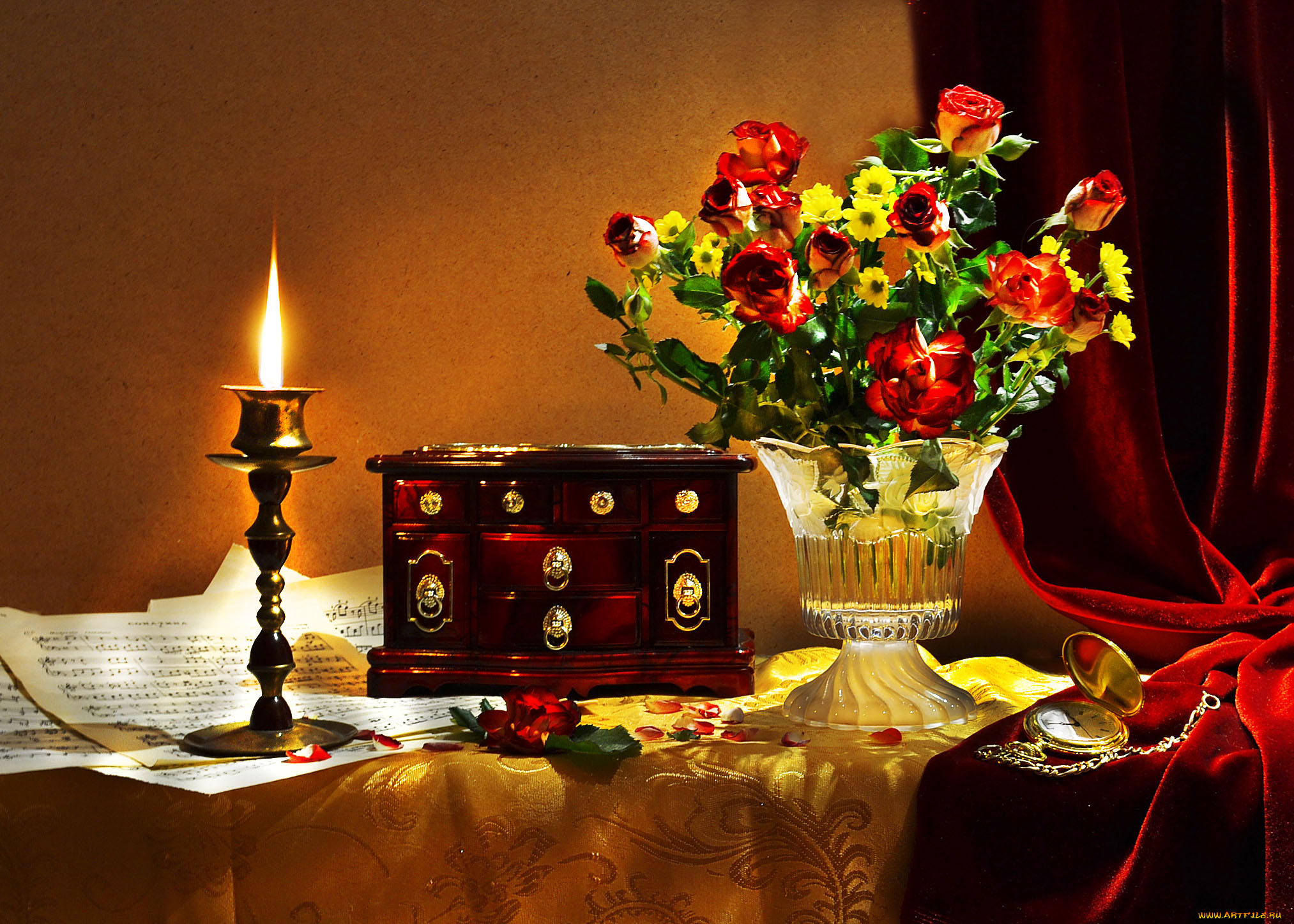 цветы, букеты, , композиции, свеча
