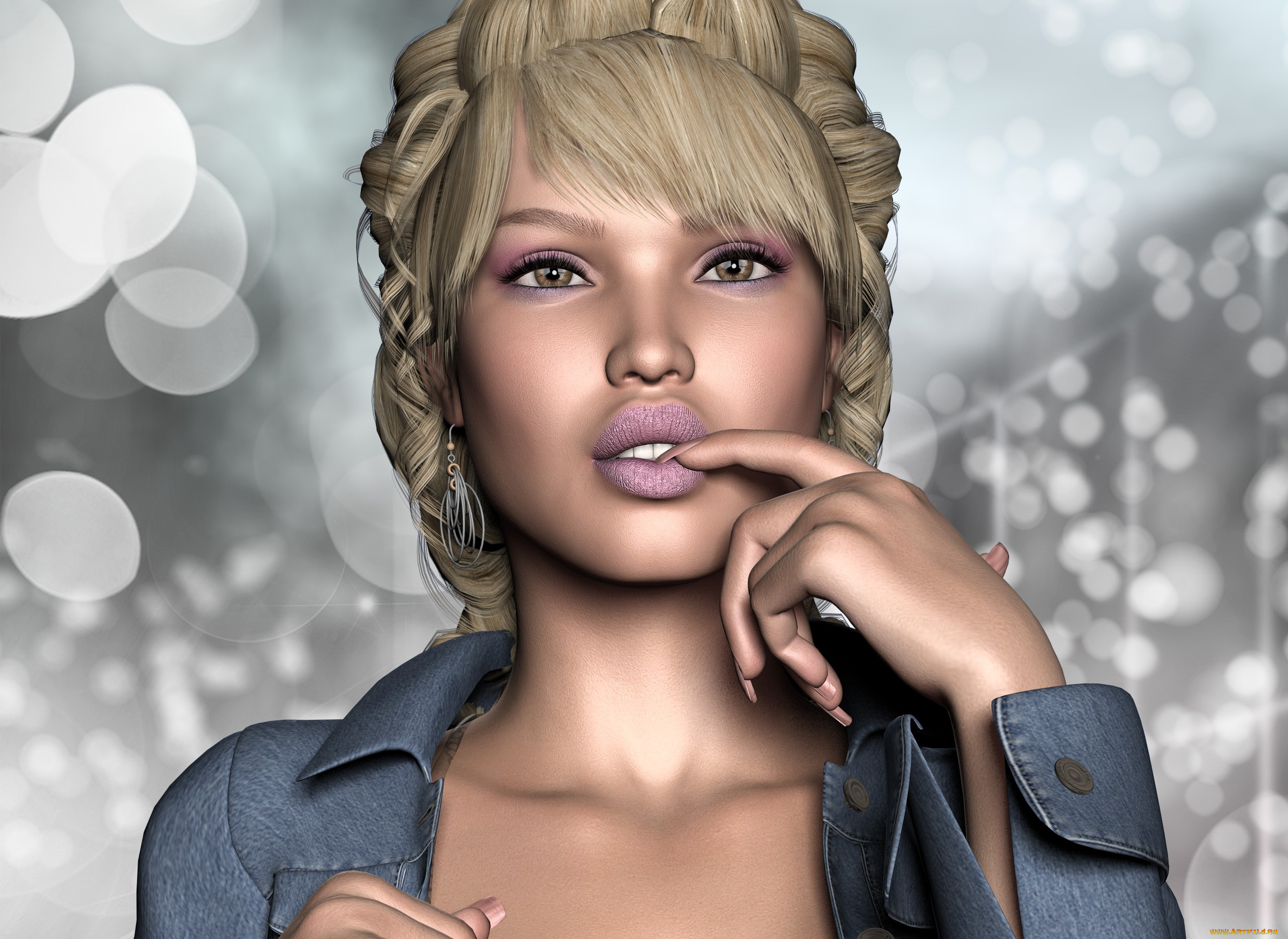 3д, графика, портрет, , portraits, взгляд, девушка, фон