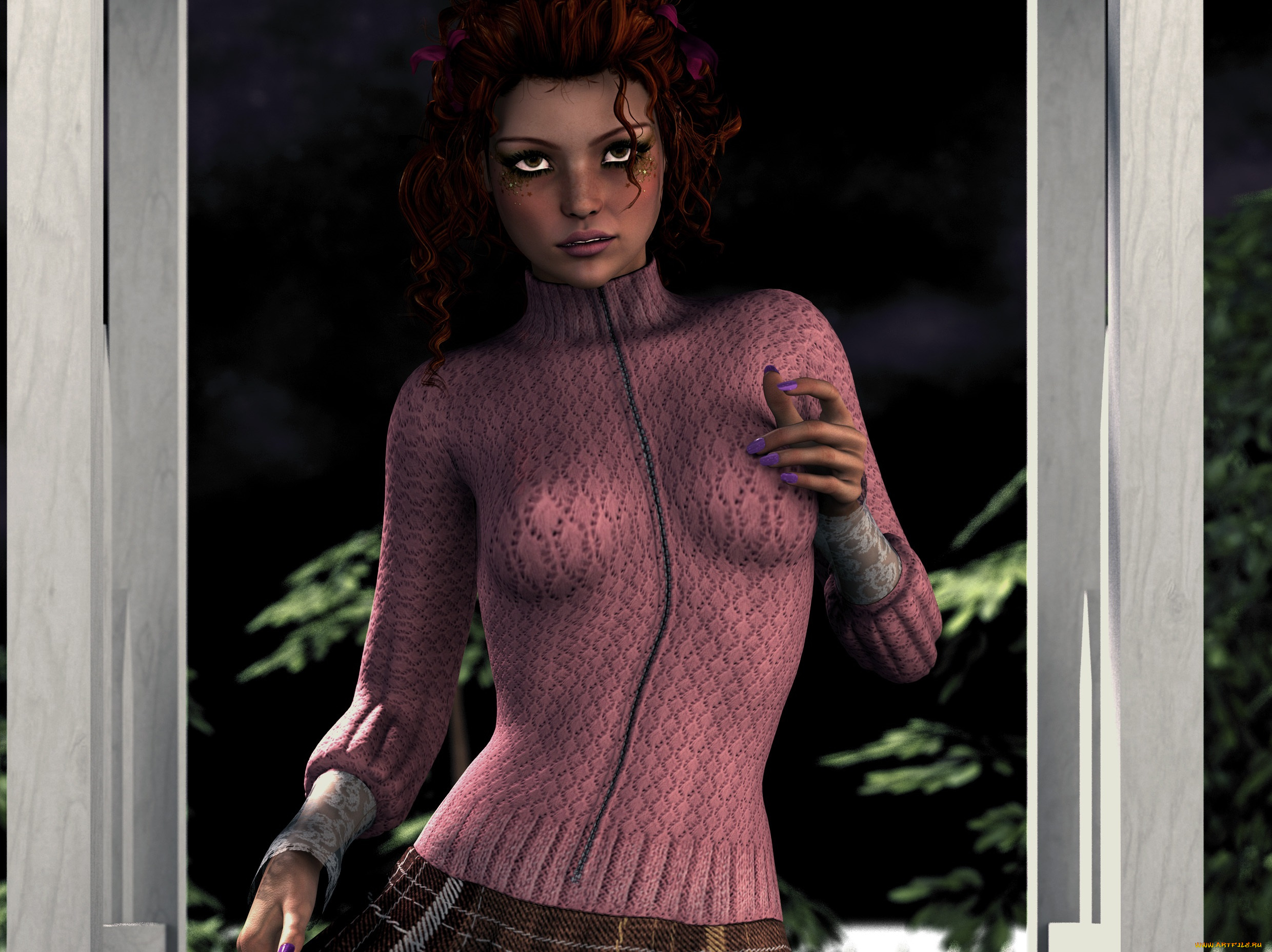 3д, графика, люди, , people, взгляд, фон, девушка