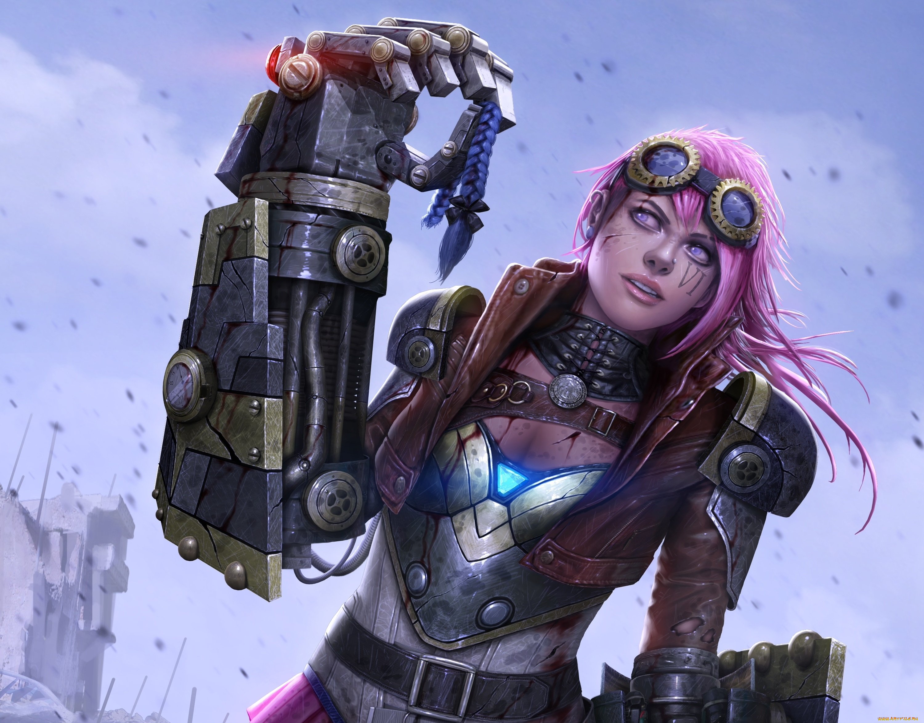 league, of, legends, видео, игры, девушка, vi, league, of, legends, piltover, enforcer, moba, art