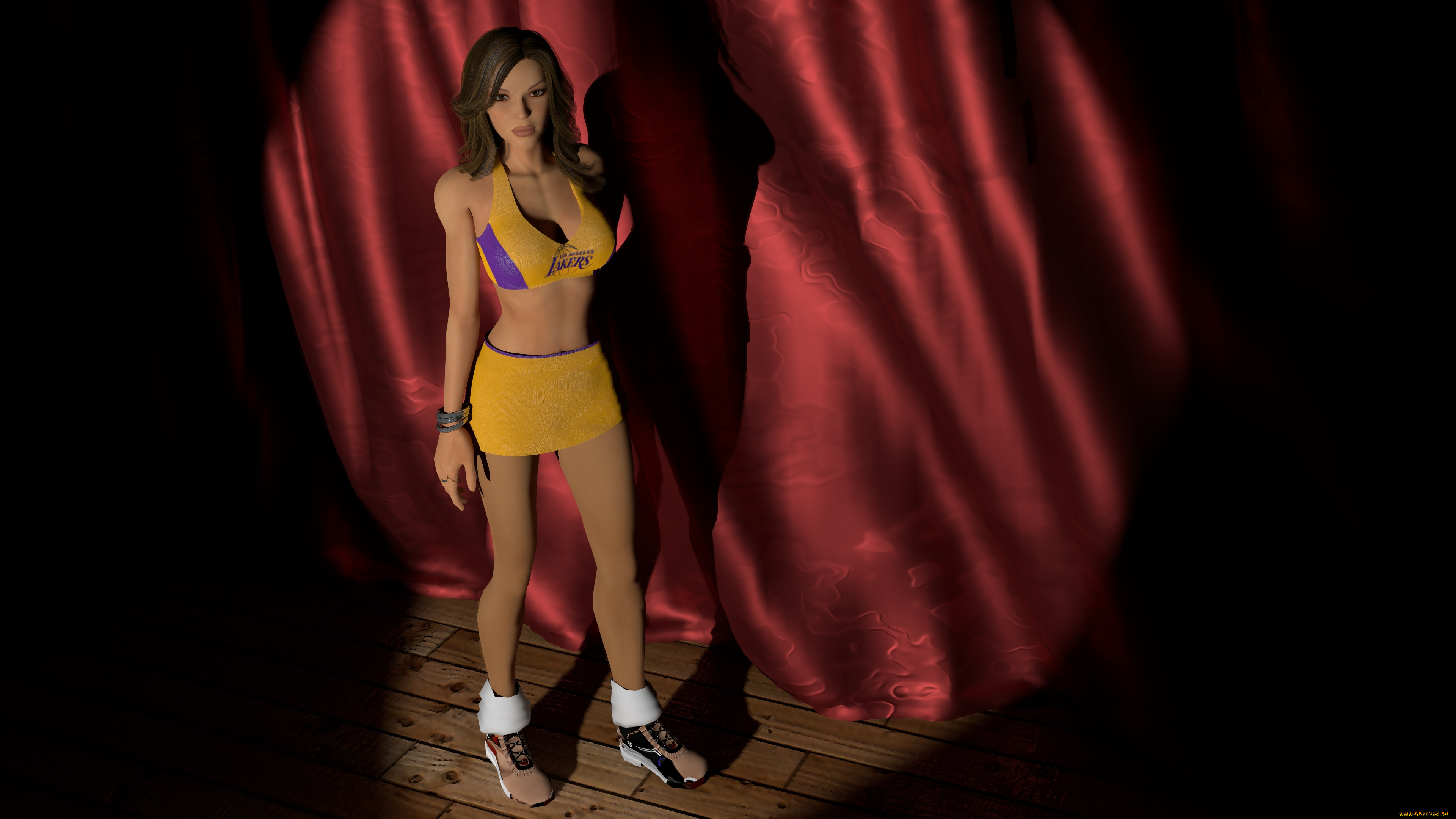 3д, графика, люди, , people, штора, фон, девушка, взгляд