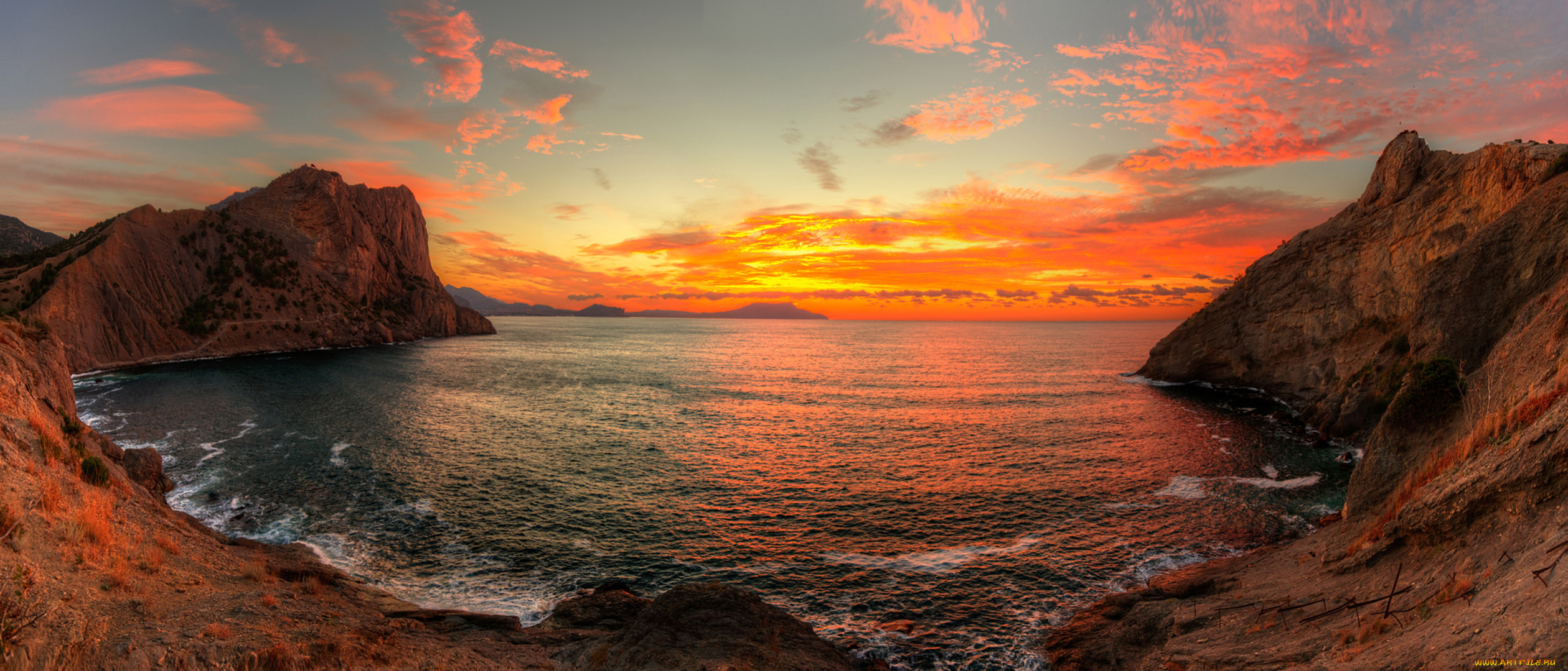 природа, восходы, закаты, рассвет, бухта, крым