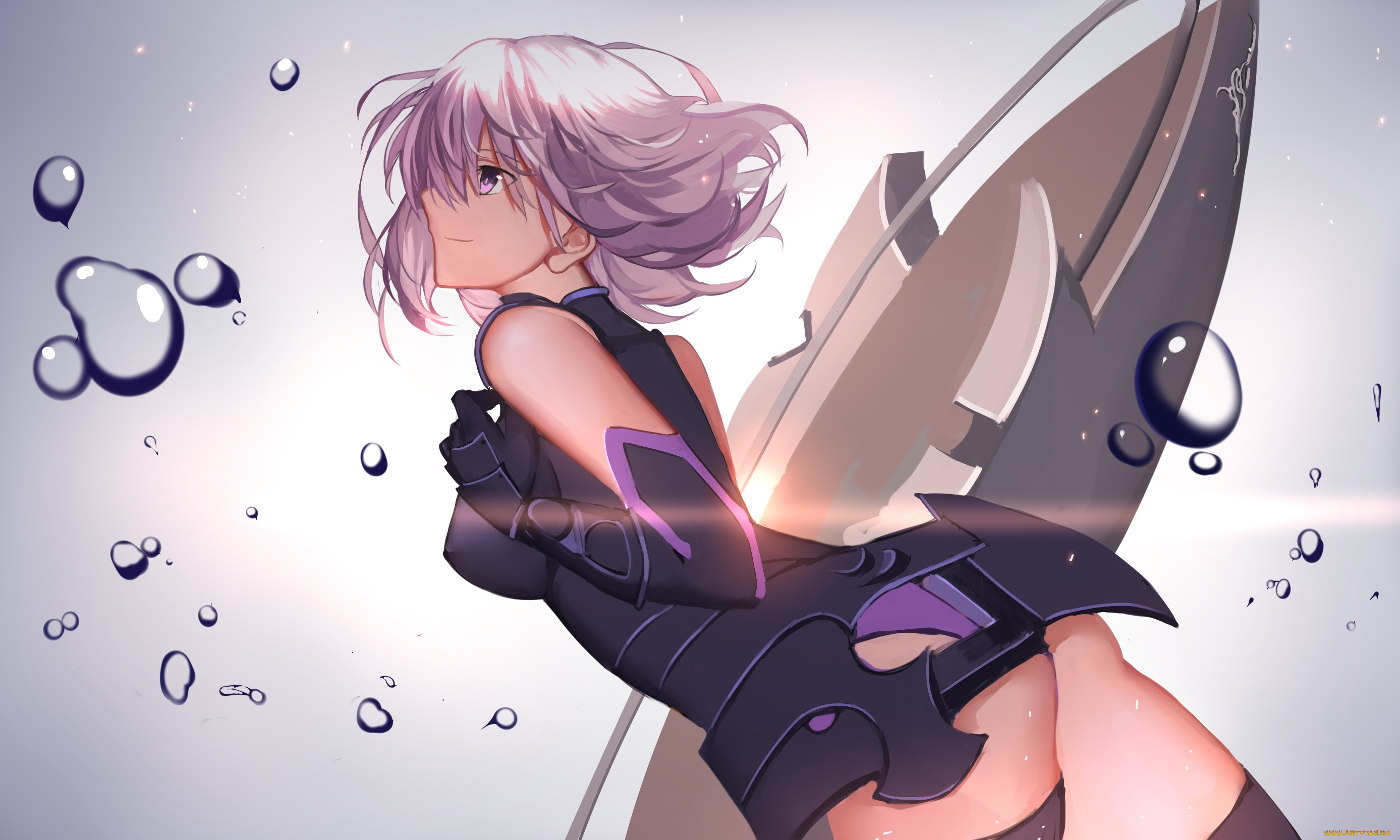 аниме, unknown, , другое, пузырьки, вода, девушка, арт, hei, tong, shi