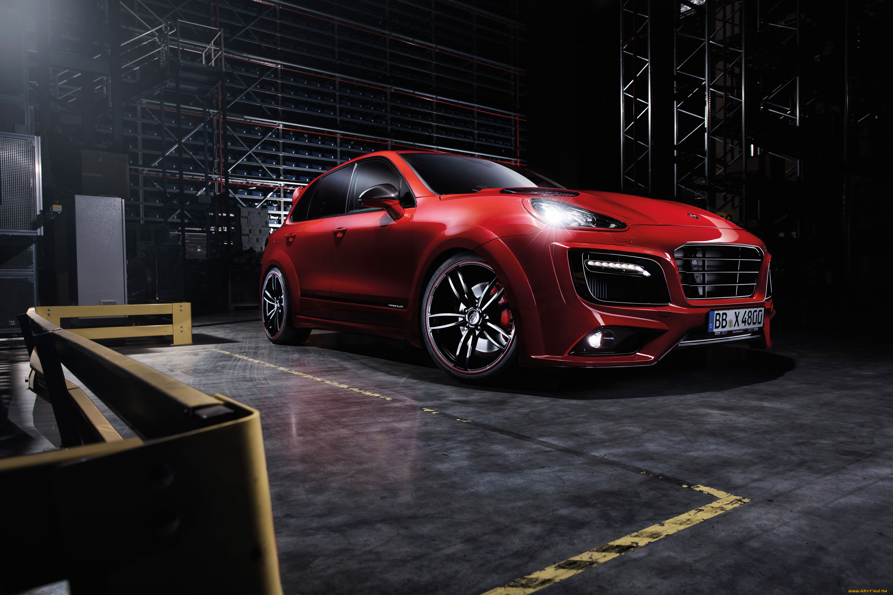 автомобили, porsche, 958, magnum, techart, красный, 2015г