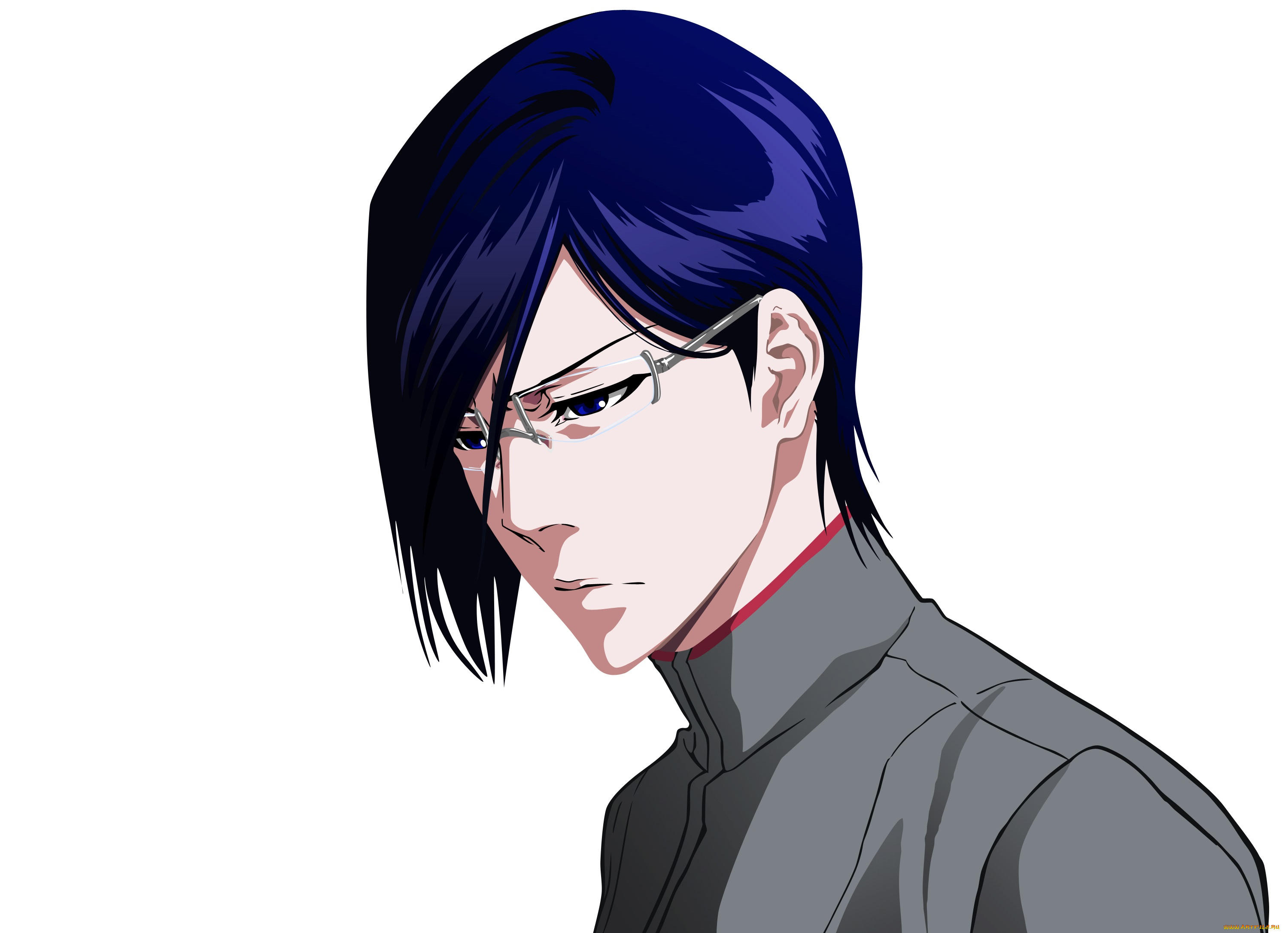 аниме, bleach, квинси, парень, арт, блич, исида, урю