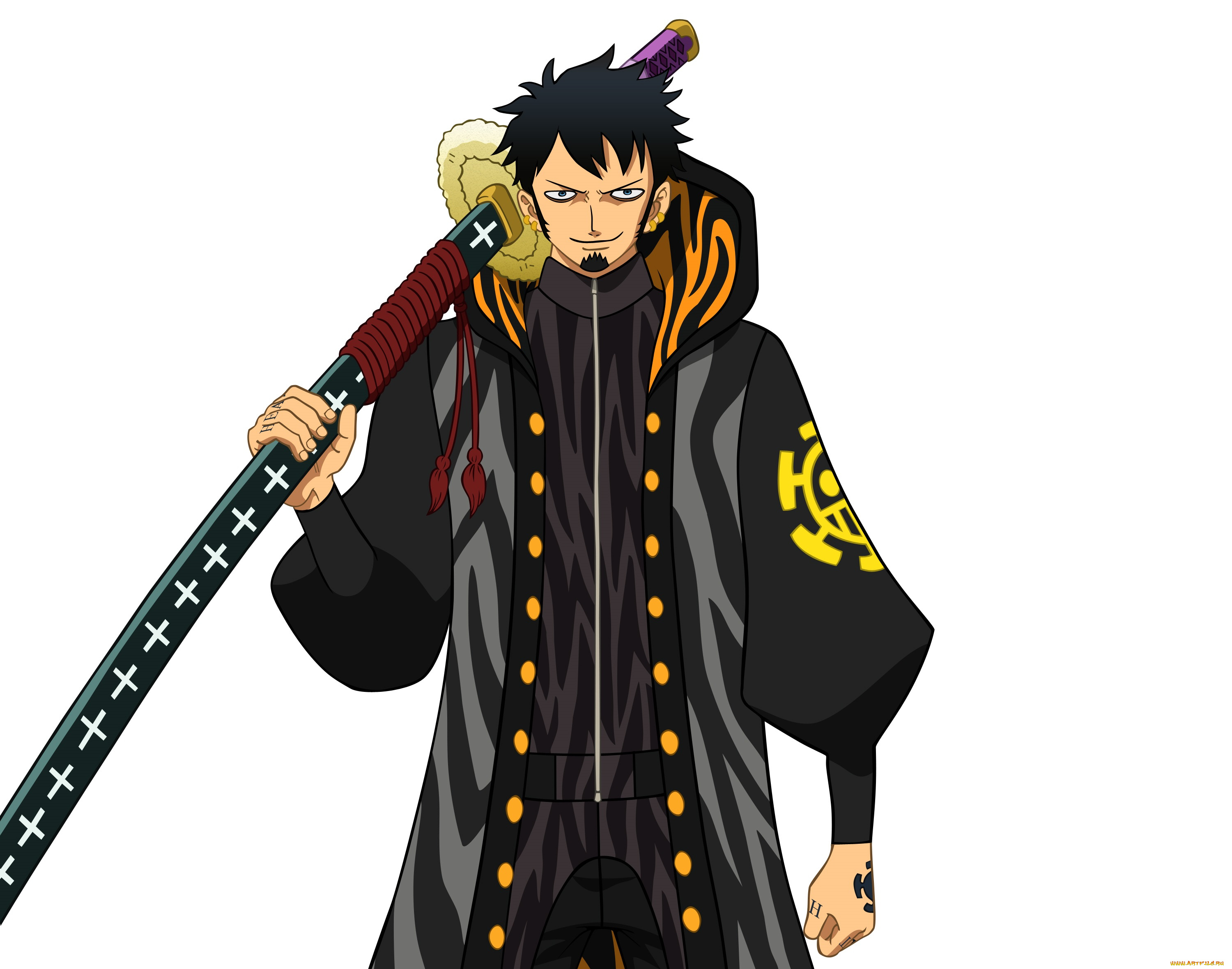 аниме, one, piece, большой, куш, меч, арт, парень