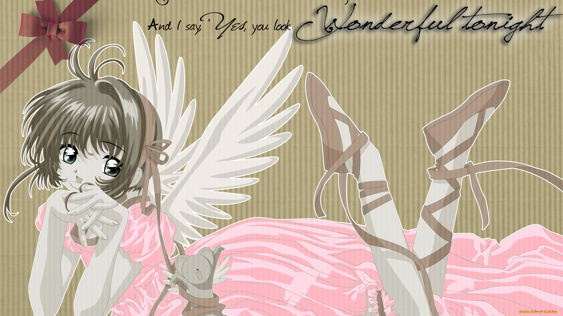 аниме, card, captor, sakura, девушка, фон, взгляд