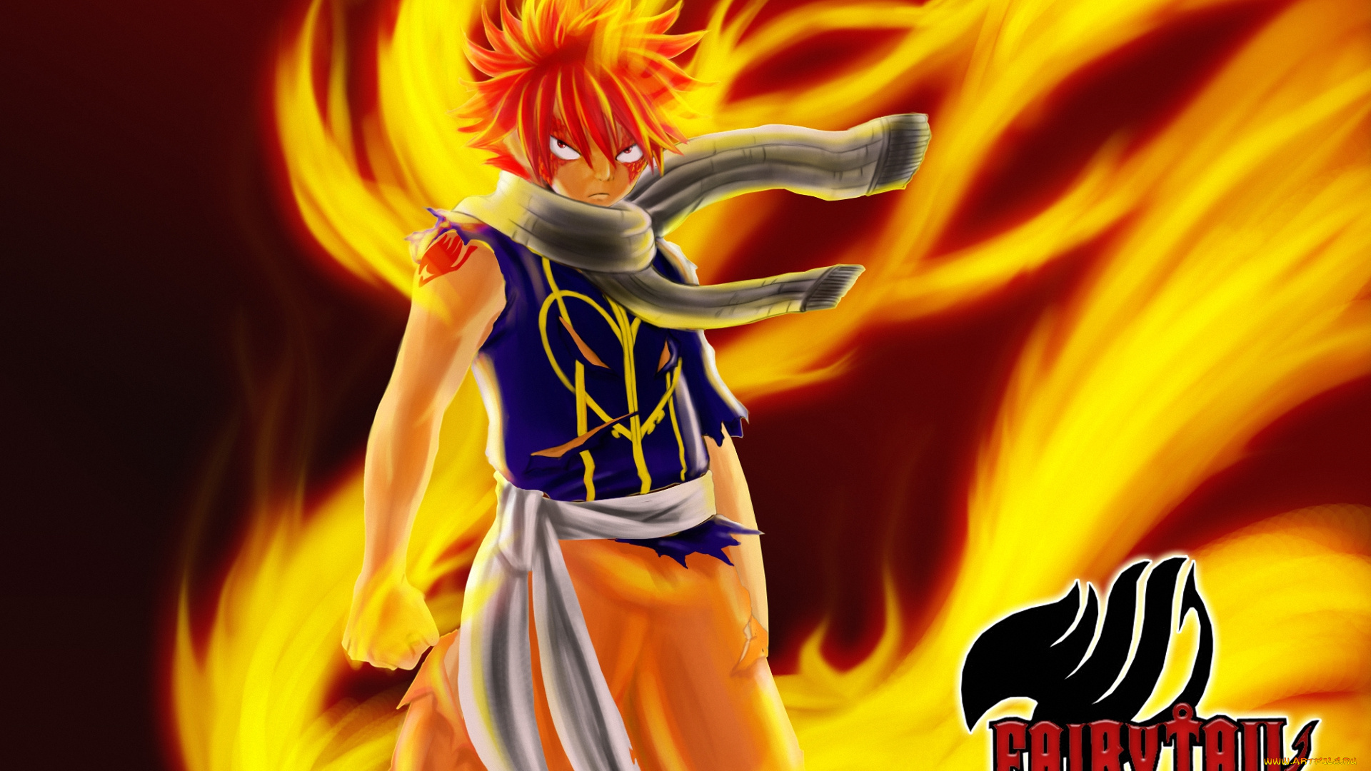 аниме, fairy, tail, волшебник, магия, dragneel, natsu, огонь, дракон