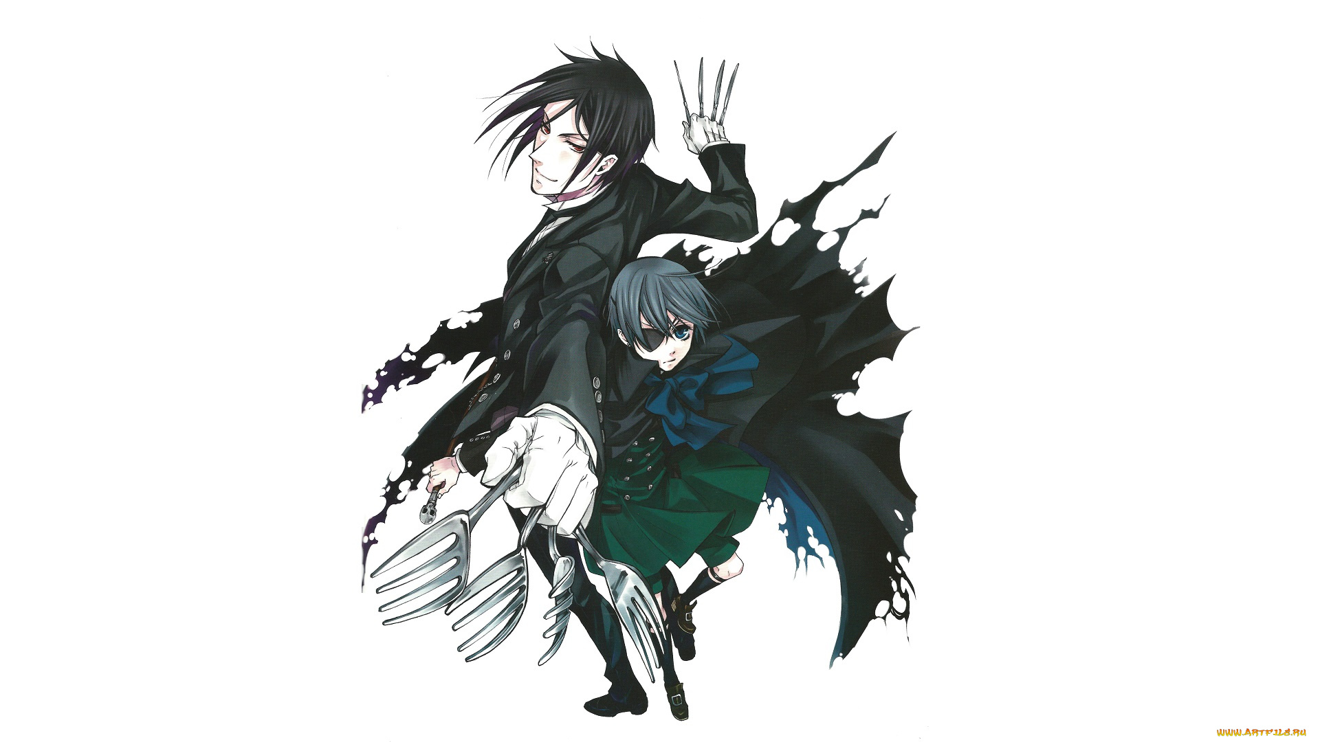 аниме, kuroshitsuji, себастьян, сиэль