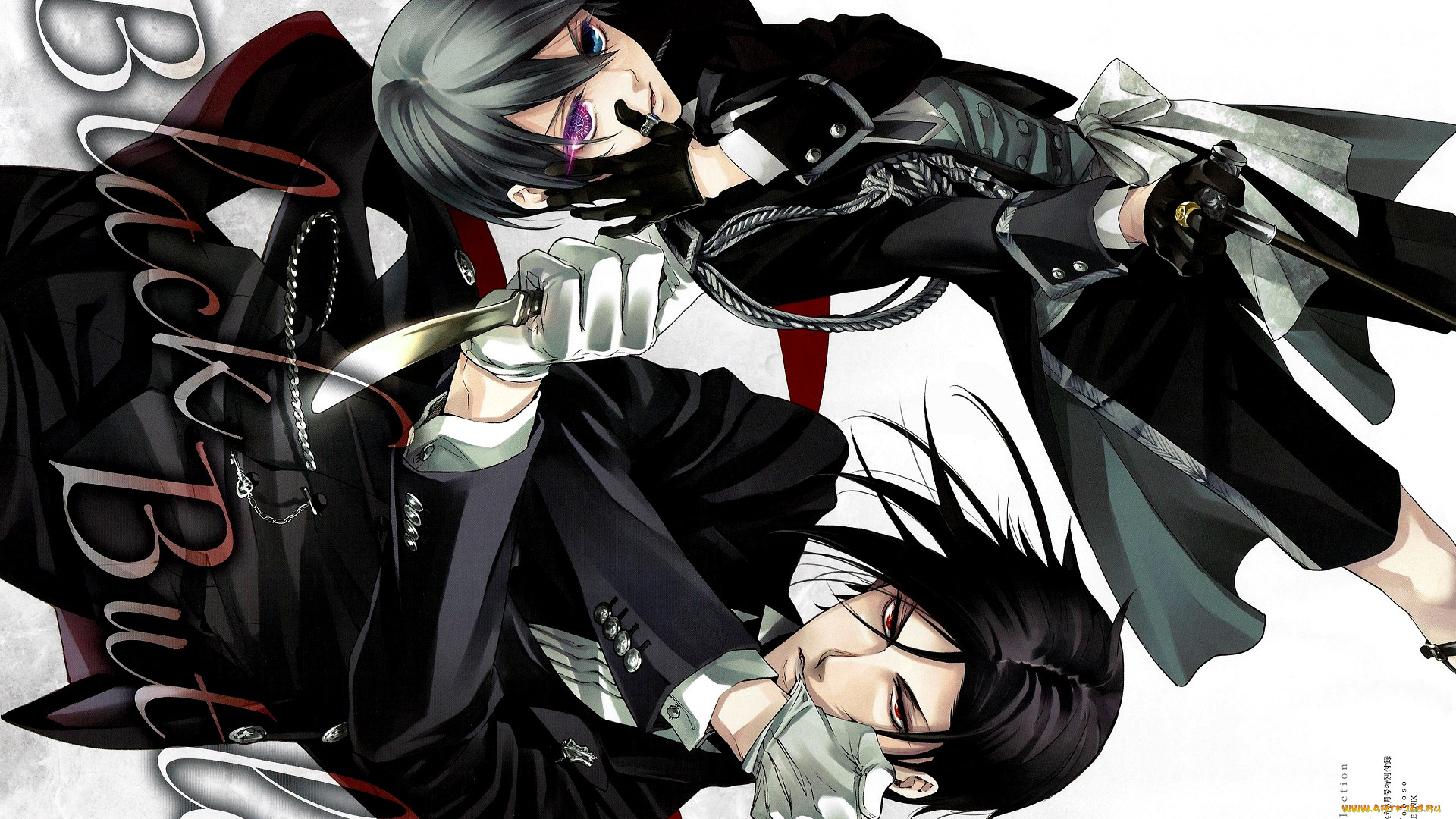 аниме, kuroshitsuji, себастьян, сиэль