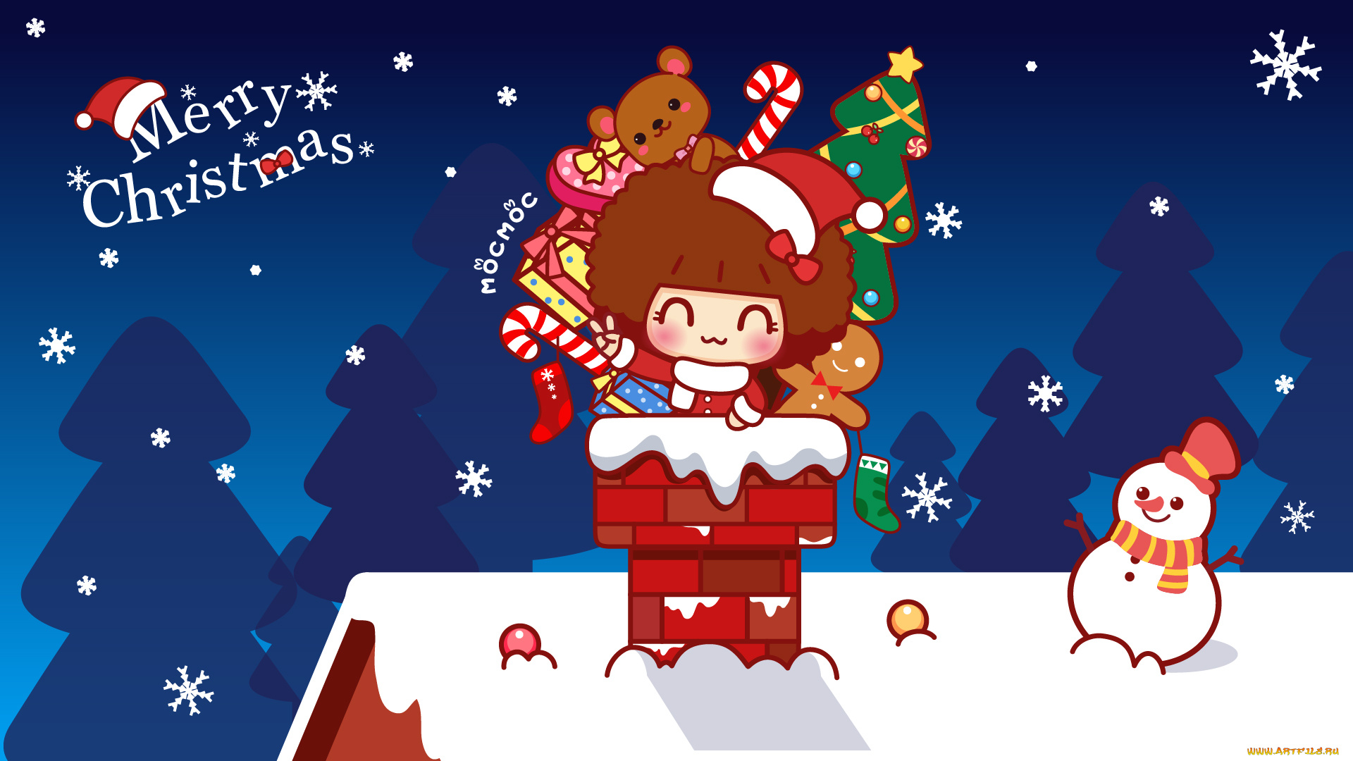 праздничные, векторная, графика, , новый, год, снежинки, снеговик